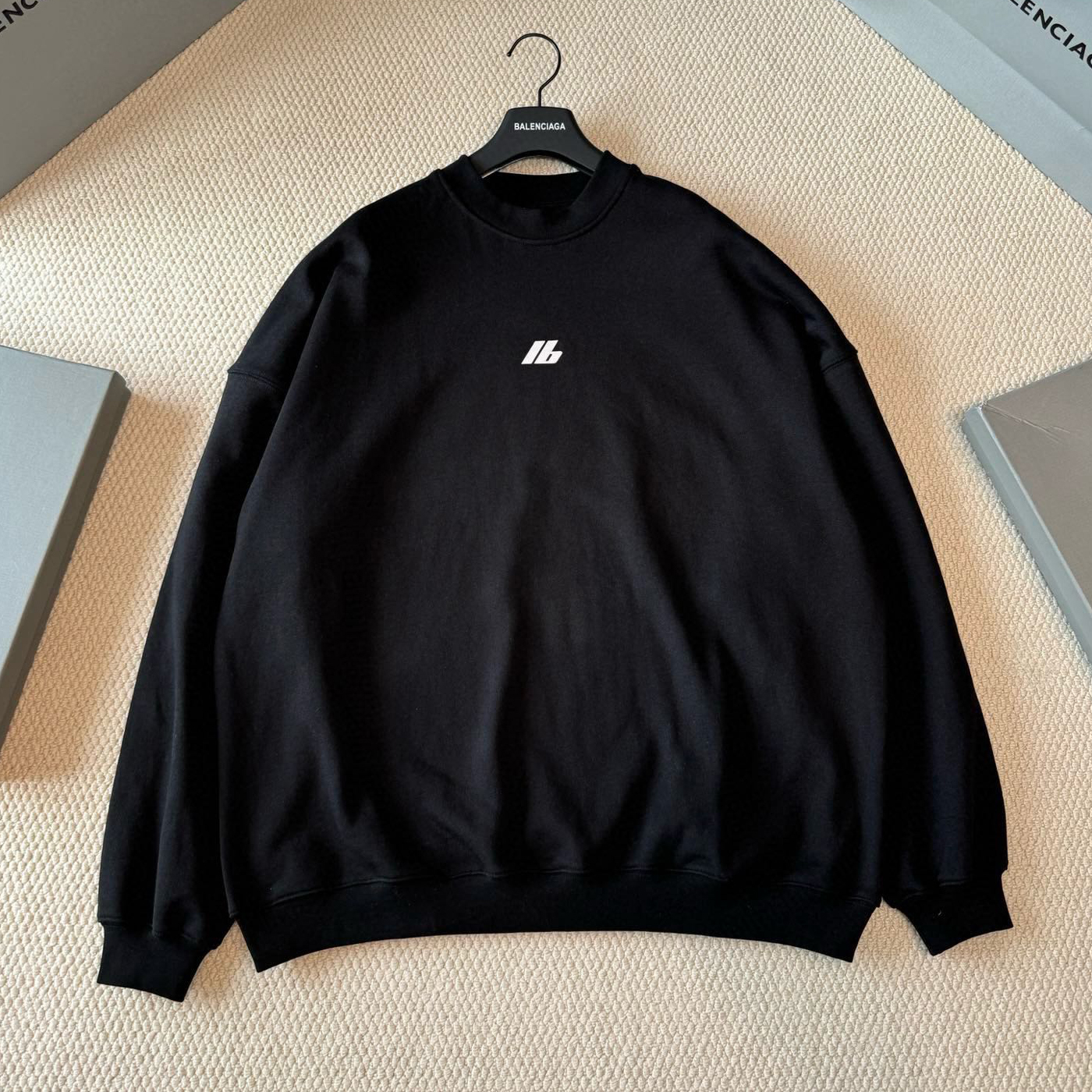 NIGO Balenciaga Men's Spring and Autumn Black Logo Printed Round Neck Cotton Long Sleeve Sweatshirt #nigo74276