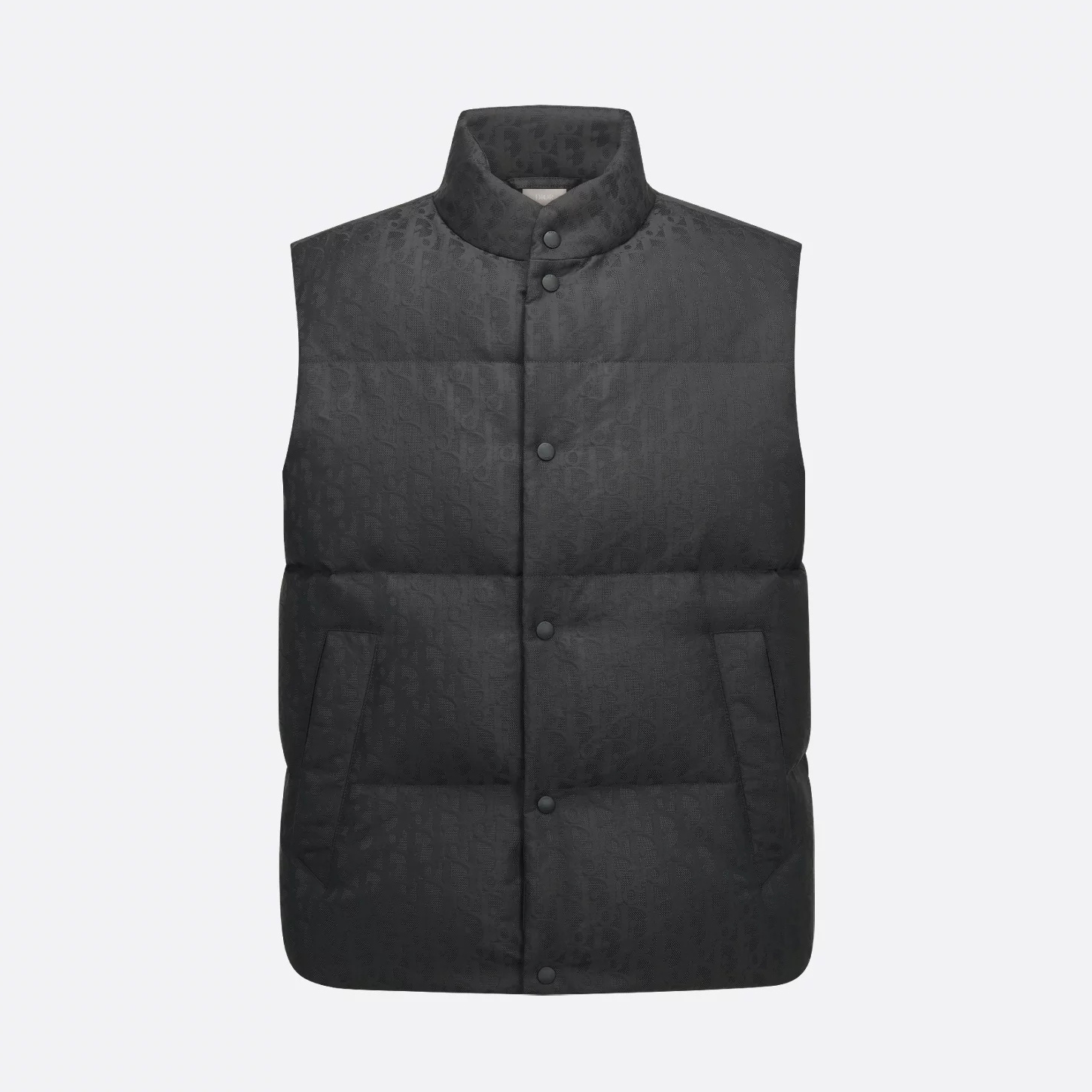 Nigo Dior Men's Autumn and Winter Black Dark Logo Printed Single Breasted Sleeveless Puffer Down Vest Jacket #nigo74318
