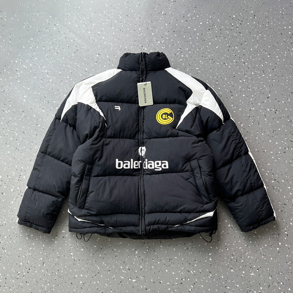 NIGO Balenciaga Men's Fall And Winter Black And White Splicing Stand Up Collar Zipper Long Sleeved Puffer Down Jacket #nigo74316