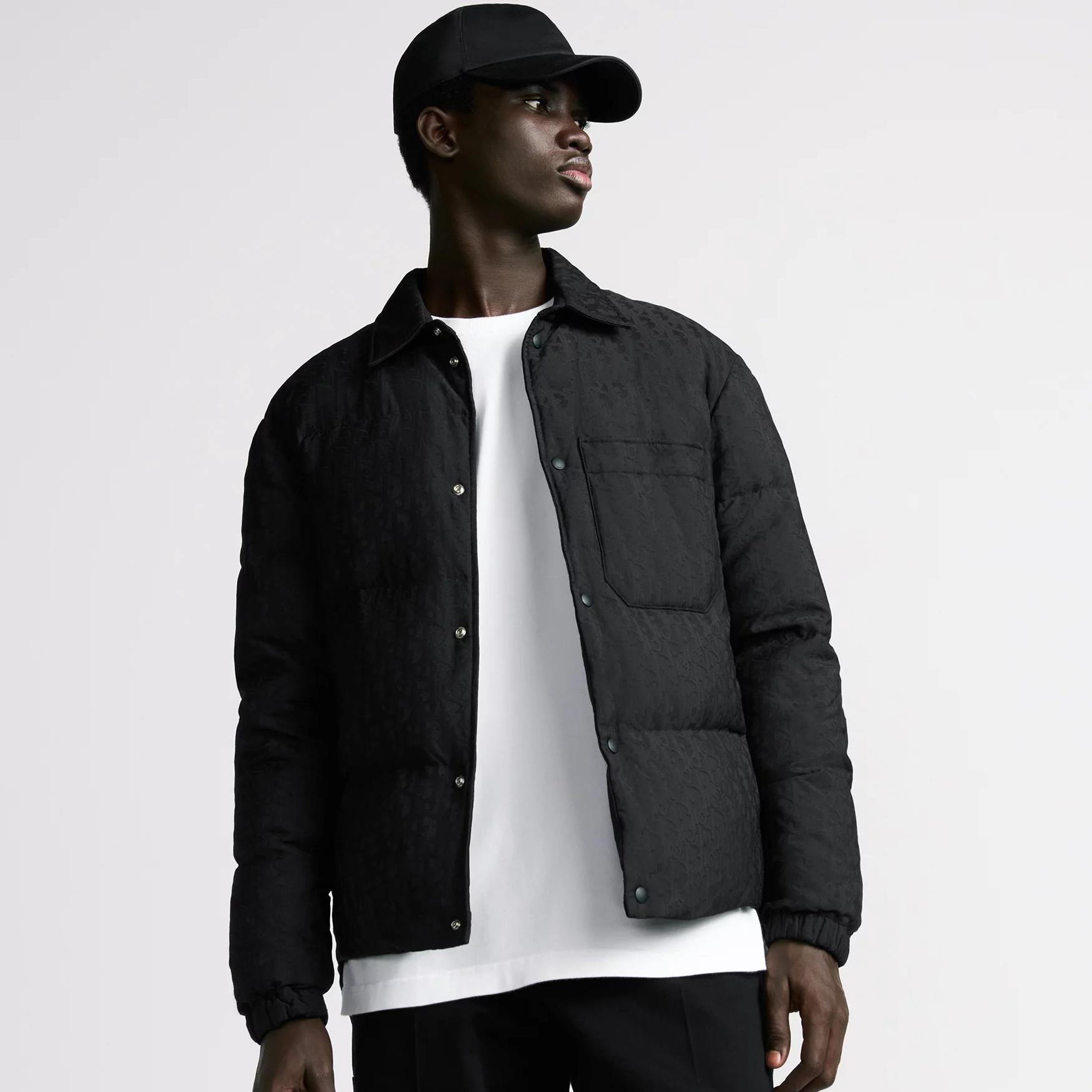 Nigo Dior Men's Fall And Winter Black Dark Logo Print Lapel Single Breasted Long Sleeved Puffer Down Jacket #nigo74317