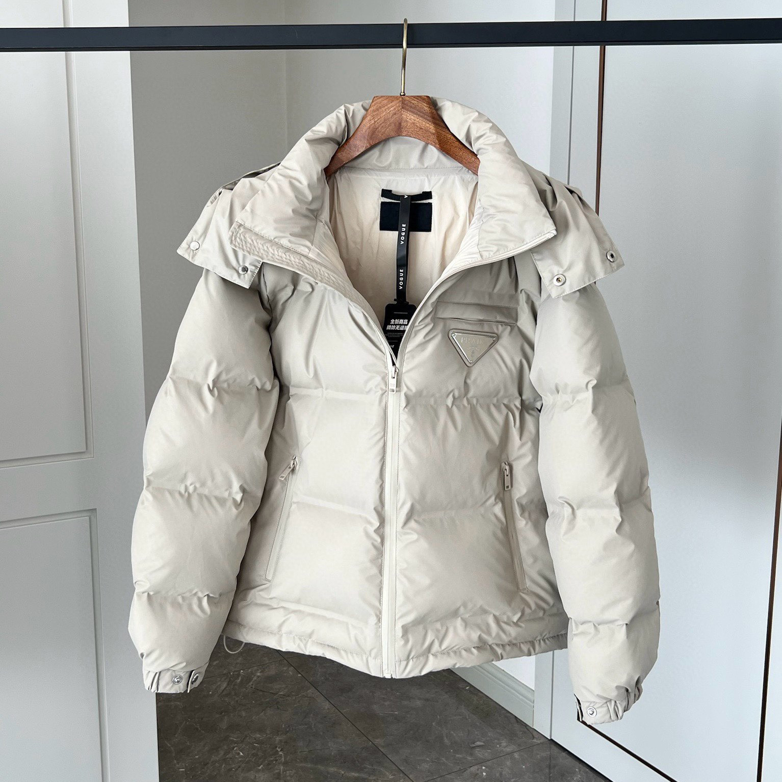 NIGO Prada Men's Autumn and Winter Solid Color Hooded Zipper Long Sleeve Puffer Down Jacket #nigo74321