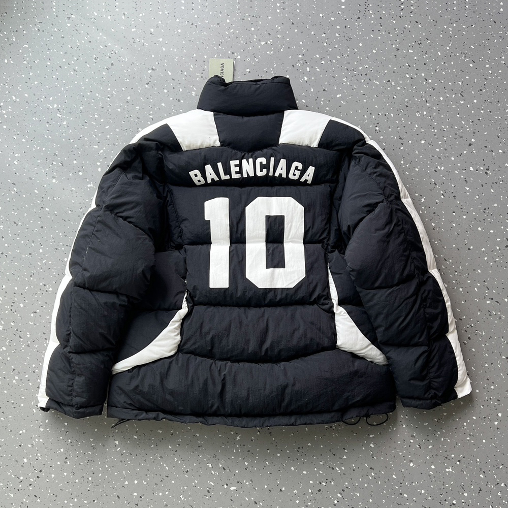 NIGO Balenciaga Men's Fall And Winter Black And White Splicing Stand Up Collar Zipper Long Sleeved Puffer Down Jacket #nigo74316