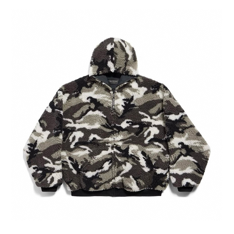 NIGO Balenciaga Men Women Autumn And Winter Camouflage Zipper Loose Suede Long Sleeve Hooded Jacket Ngvp #nigo9629