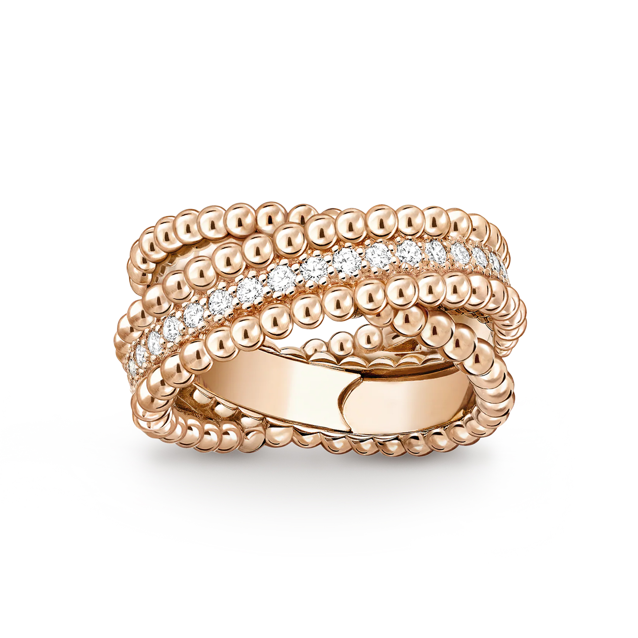 NIGO Van Cleef&Arpels Men's Women's Vintage PerléE Diamonds Duo Ring Double Cross Ring Jewelry Accessories Ngvp #nigo9642