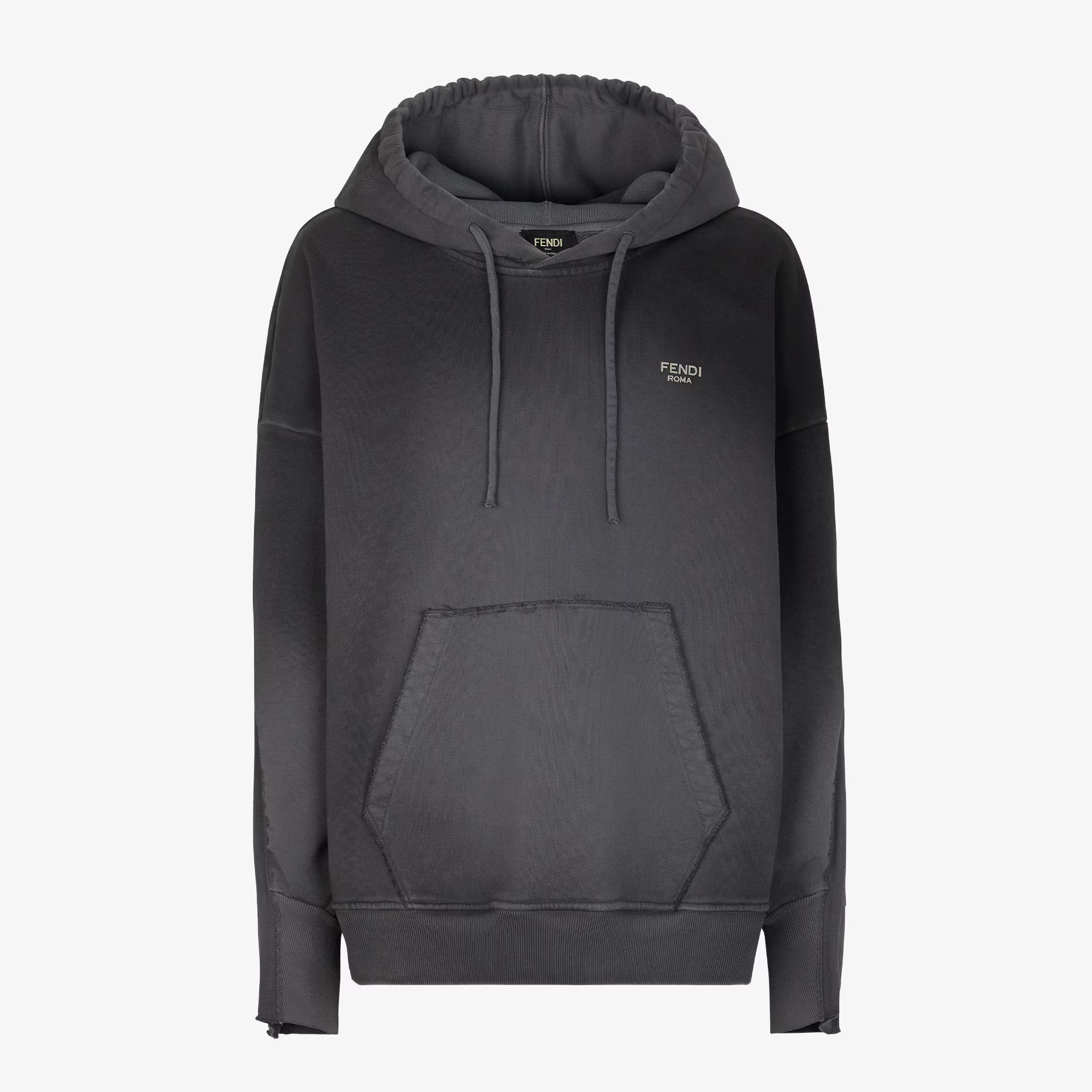 NIGO Fendi Men's Spring and Autumn Black Washed Gradient Effect Letter Logo Long Sleeve Hooded Sweatshirt #nigo74326