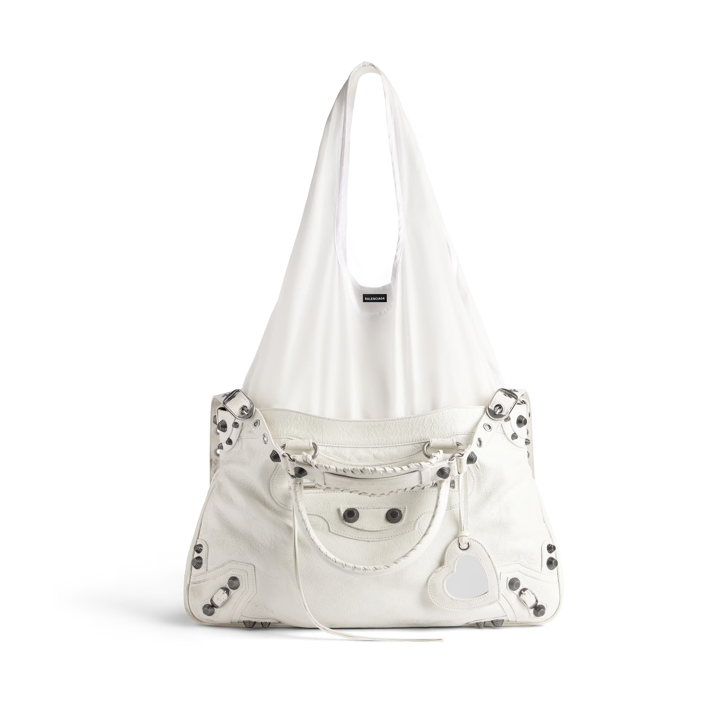 NIGO Balenciaga Women's Solid Color NEO CAGOLE XL Handbag Lambskin Patchwork Nylon Doing Old Casual Tote Bag  Bags 7916012AA4Z1060 Ngvp #nigo9637