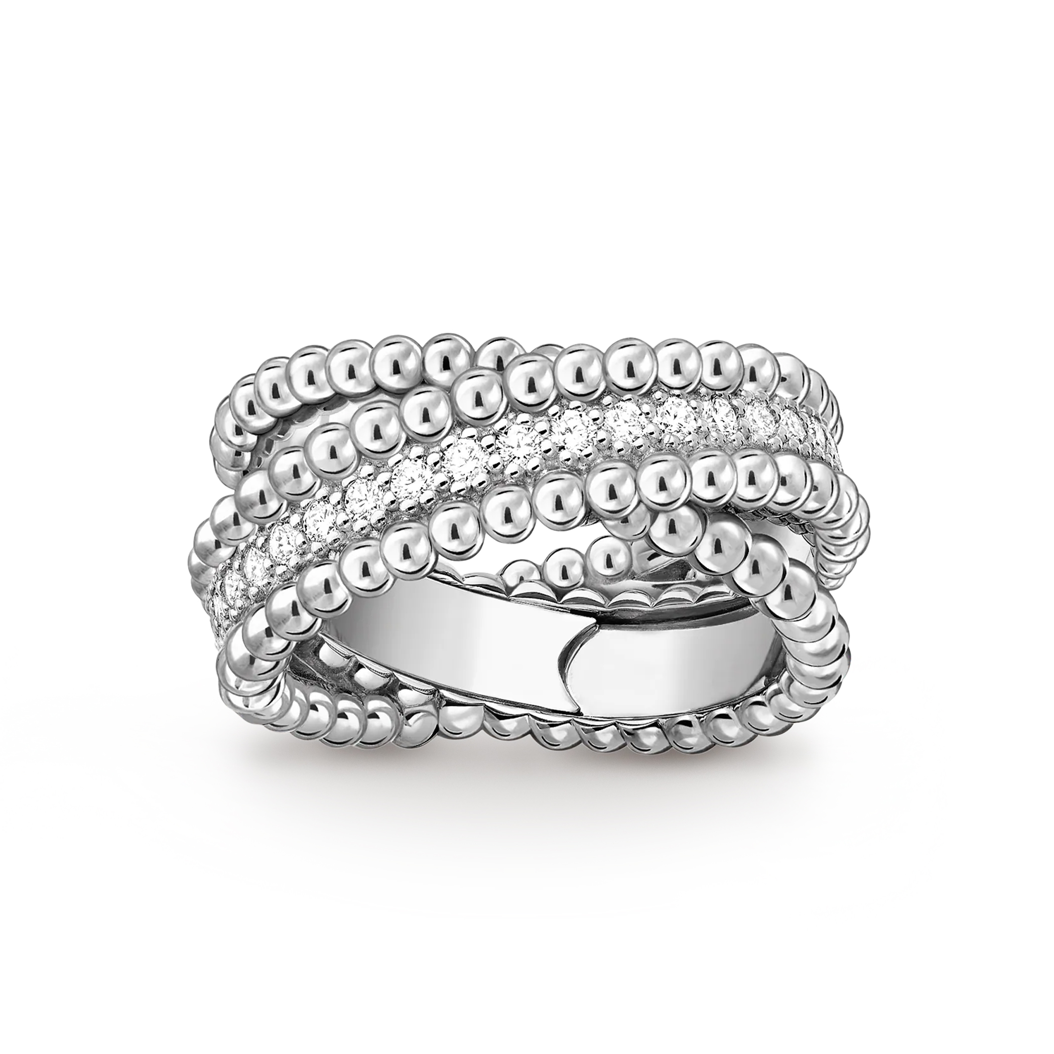 NIGO Van Cleef&Arpels Men's Women's Vintage PerléE Diamonds Duo Ring Double Cross Ring Jewelry Accessories Ngvp #nigo9642