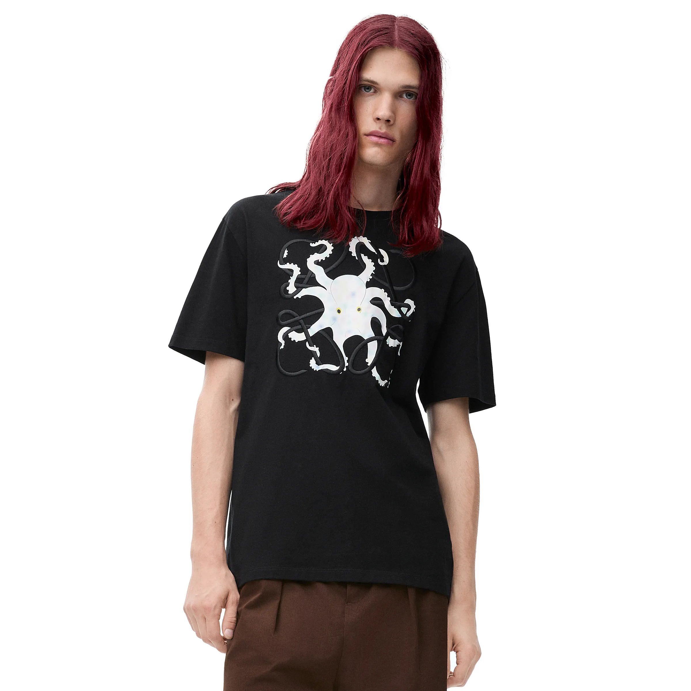 NIGO Loewe Men's Summer Octopus Embroidery Printed Crew Neck Cotton Short Sleeve T-Shirt #nigo74338