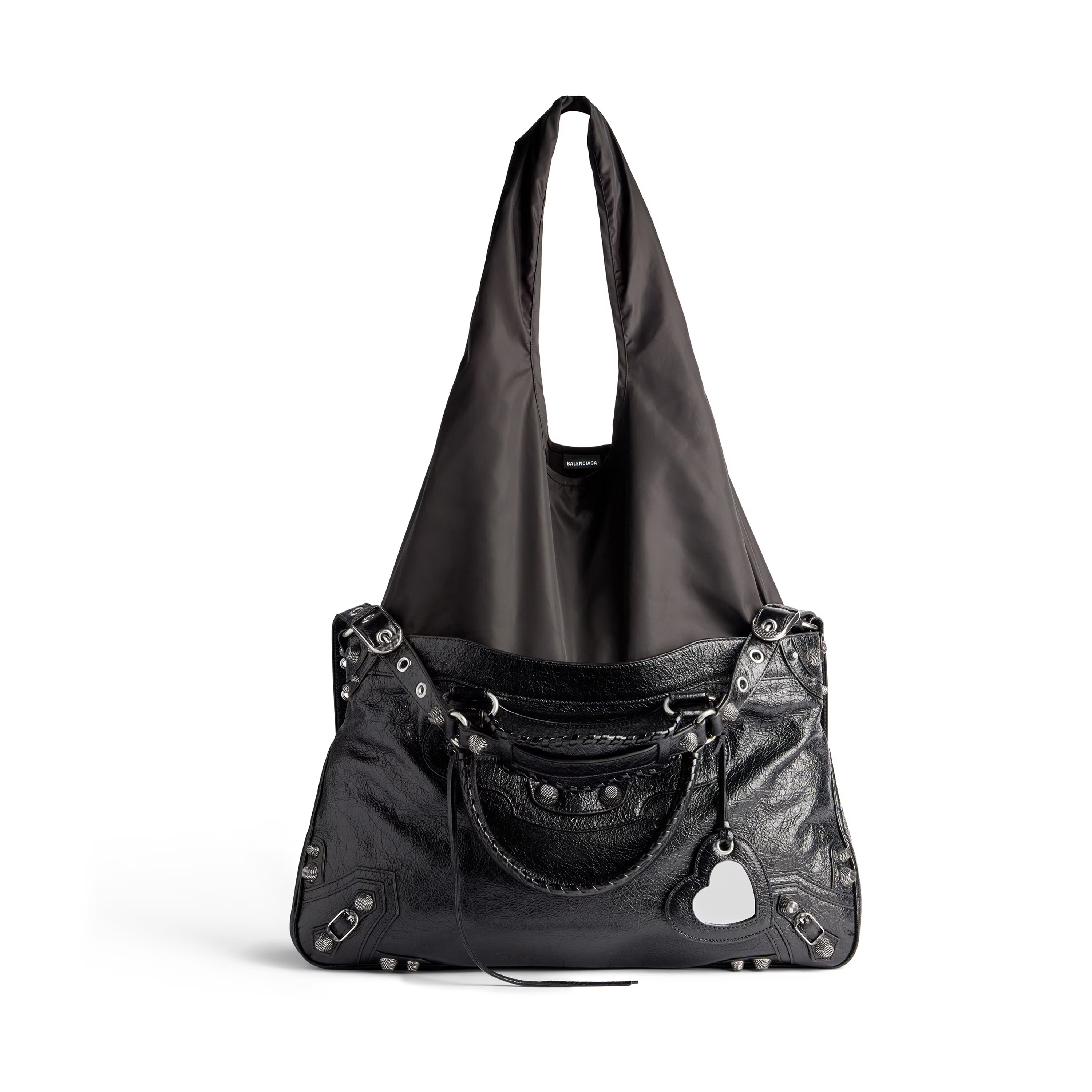 NIGO Balenciaga Women's Solid Color NEO CAGOLE XL Handbag Lambskin Patchwork Nylon Doing Old Casual Tote Bag  Bags 7916012AA4Z1060 Ngvp #nigo9637