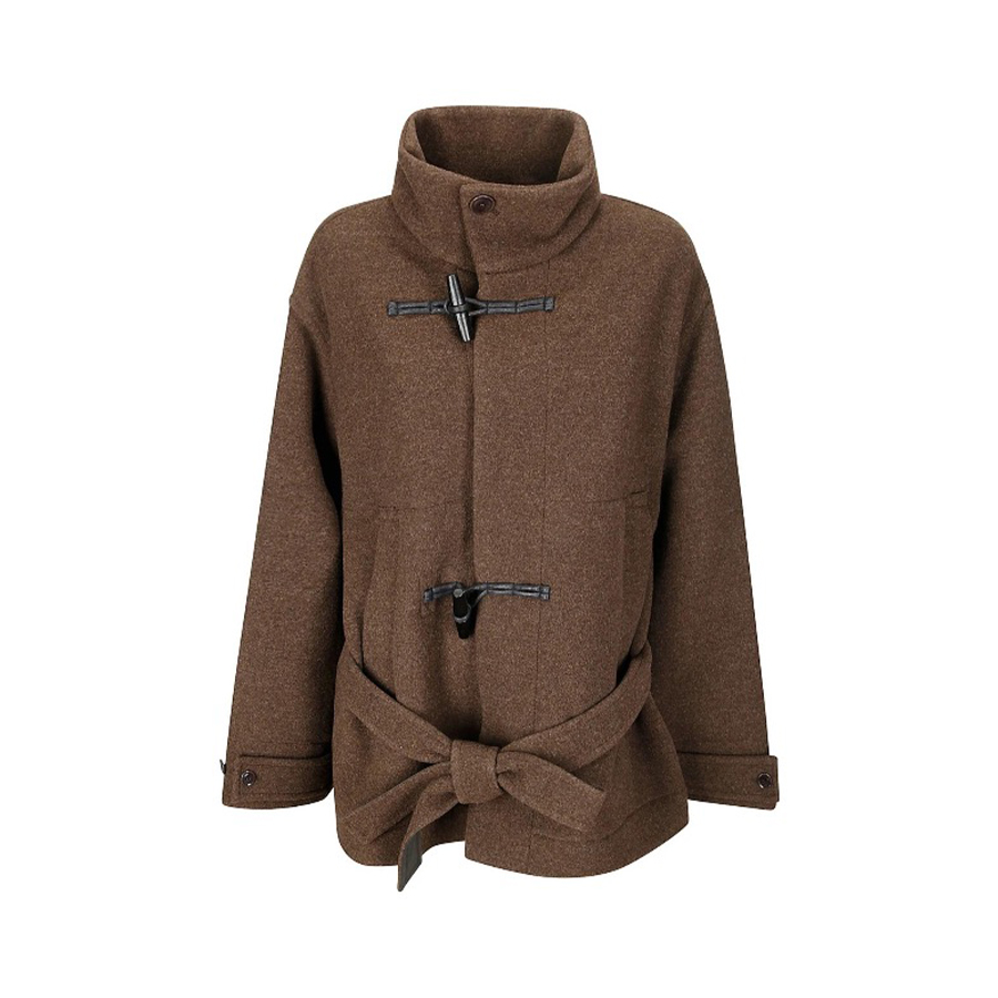 NIGO Lemaire Women's Spring And Autumn Solid Color Standing Lapel Tie Short Wool Tweed Long Sleeve Loose Jacket Ngvp #nigo9639