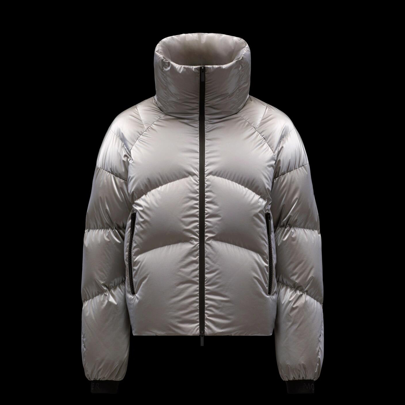 NIGO Moncler Women's Autumn and Winter Silver Quilted Standing Collar Warm Zipper Long Sleeve Puffer Down Jacket #nigo74327