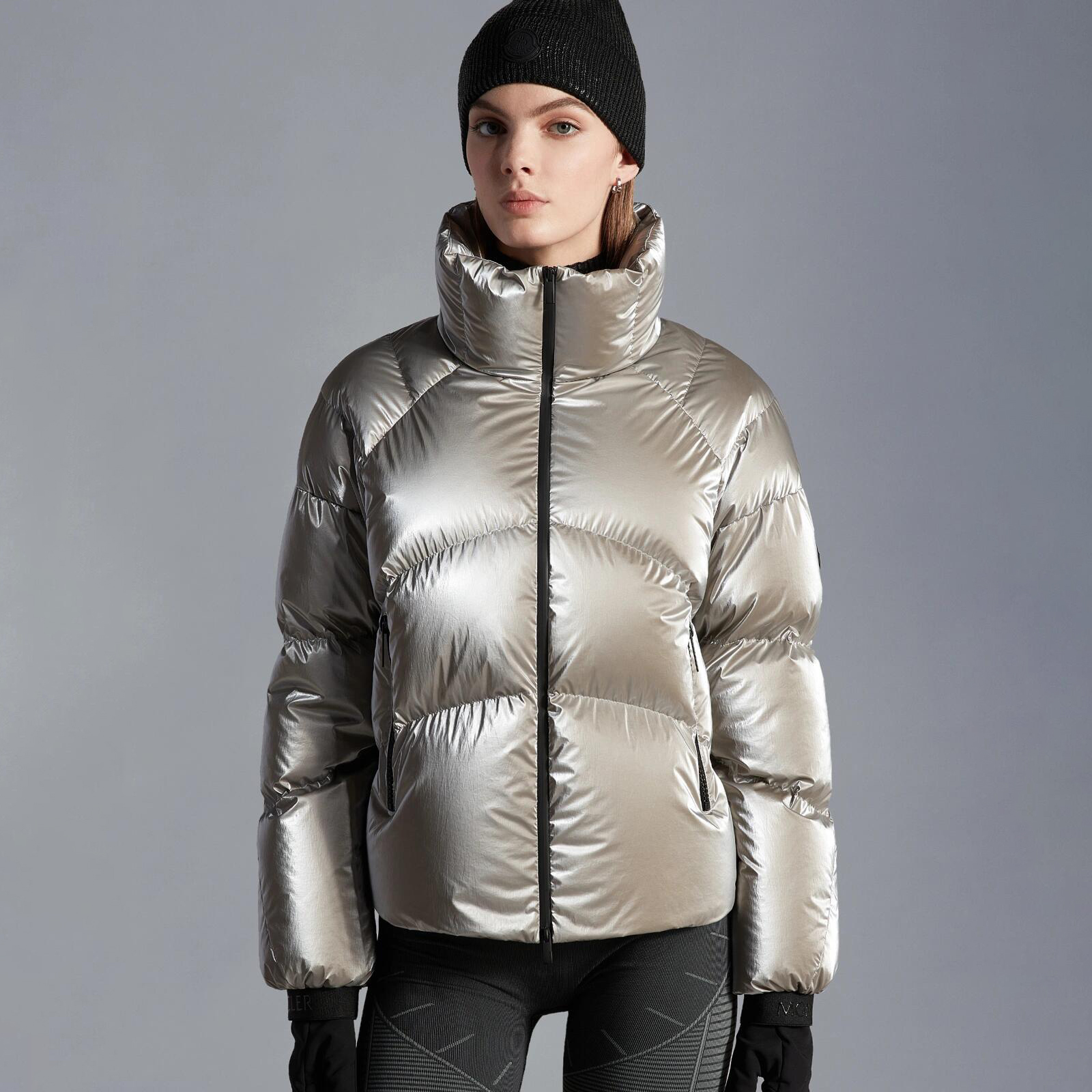 NIGO Moncler Women's Autumn and Winter Silver Quilted Standing Collar Warm Zipper Long Sleeve Puffer Down Jacket #nigo74327