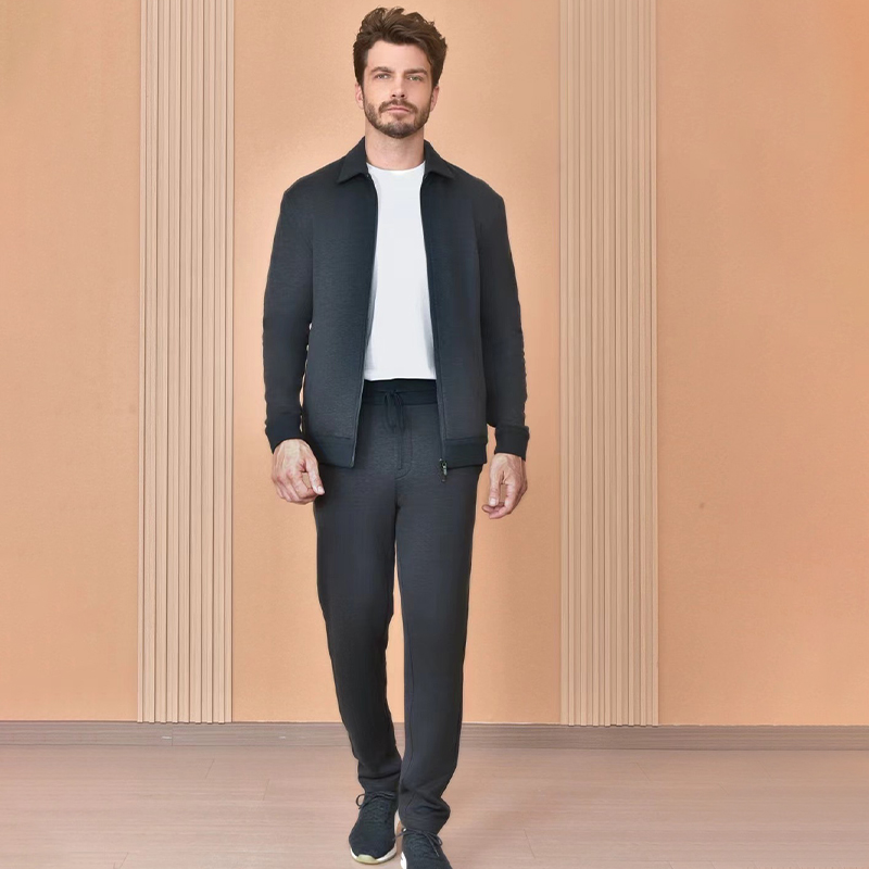 NIGO Loro Piana Men's The Gift of Kings® Blackrock Bomber Coat Long Sleeve Zipper Lapel Jacket Casual Solid Pants Set Ngvp #nigo9645