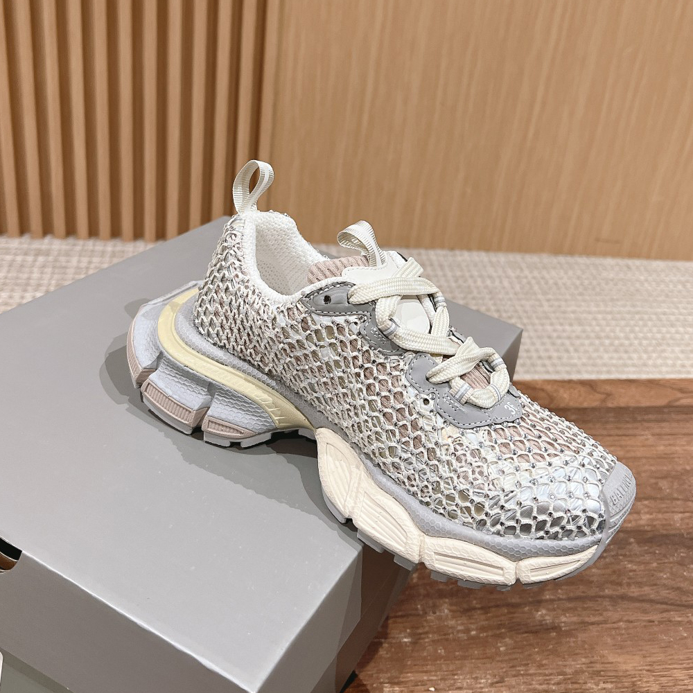 NIGO Balenciaga Men's And Women's Solid Color Mesh Diamond Encrusted Low Top Lace Up Thick Soled Pops Sneakers Shoes #nigo74346