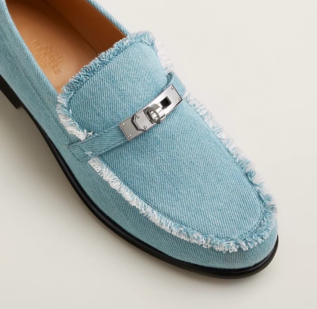 NIGO Hermes Women's Four Seasons Comfortable Solid Color Denim Loafers Shoes #nigo74354