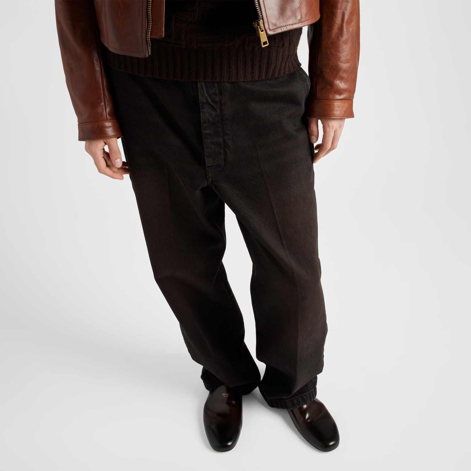 NIGO Prada Men's Spring and Autumn Solid Color Mid Waist Button Loose Jeans Pants #nigo74355