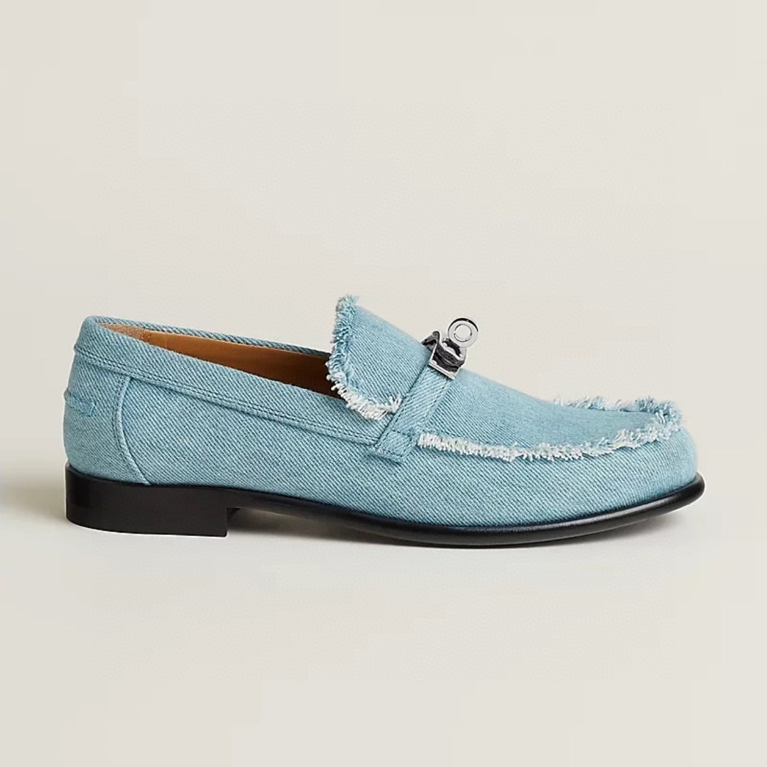 NIGO Hermes Women's Four Seasons Comfortable Solid Color Denim Loafers Shoes #nigo74354