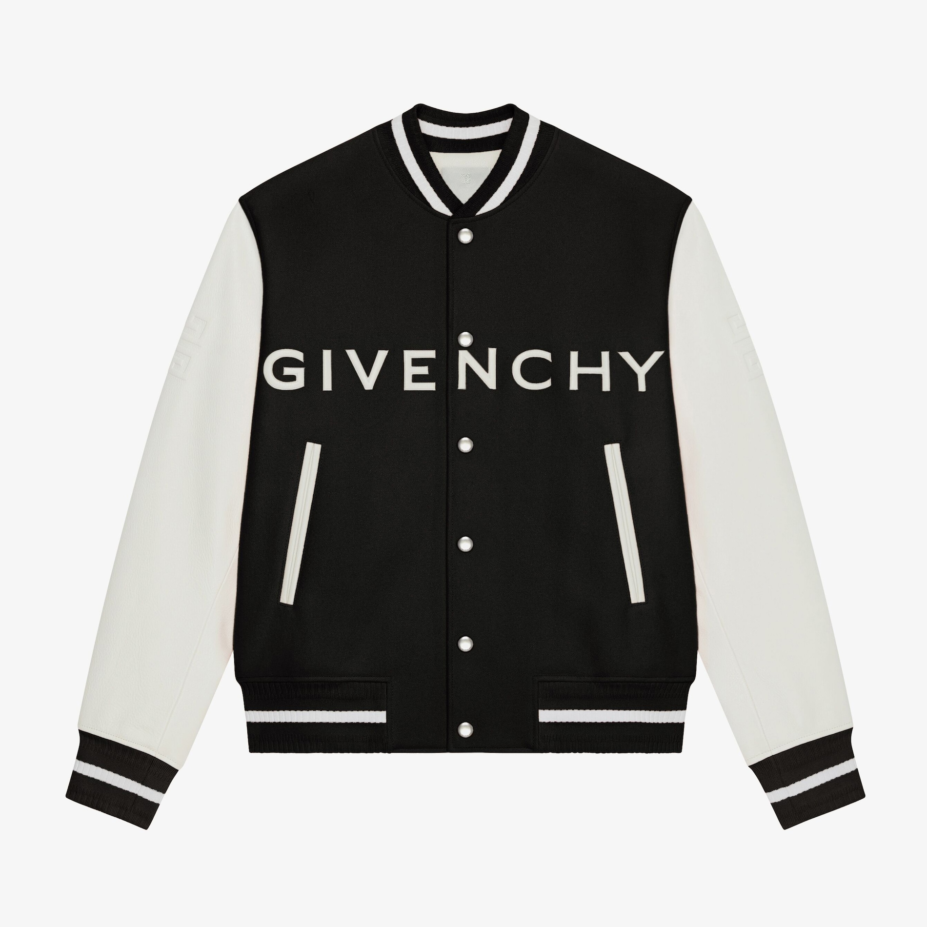 NIGO Givenchy Men's Autumn and Winter Color Blocking Single Breasted Wool and Leather Hooded Jacket #nigo74364