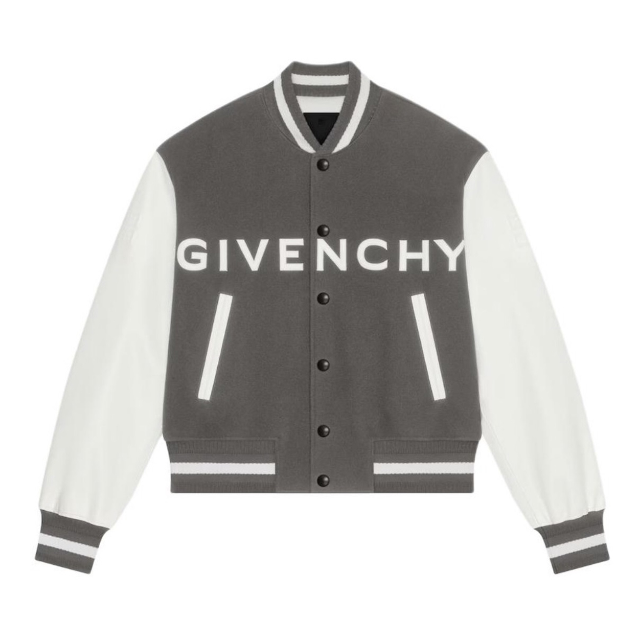 NIGO Givenchy Men's Autumn and Winter Color Blocking Single Breasted Wool and Leather Hooded Jacket #nigo74364