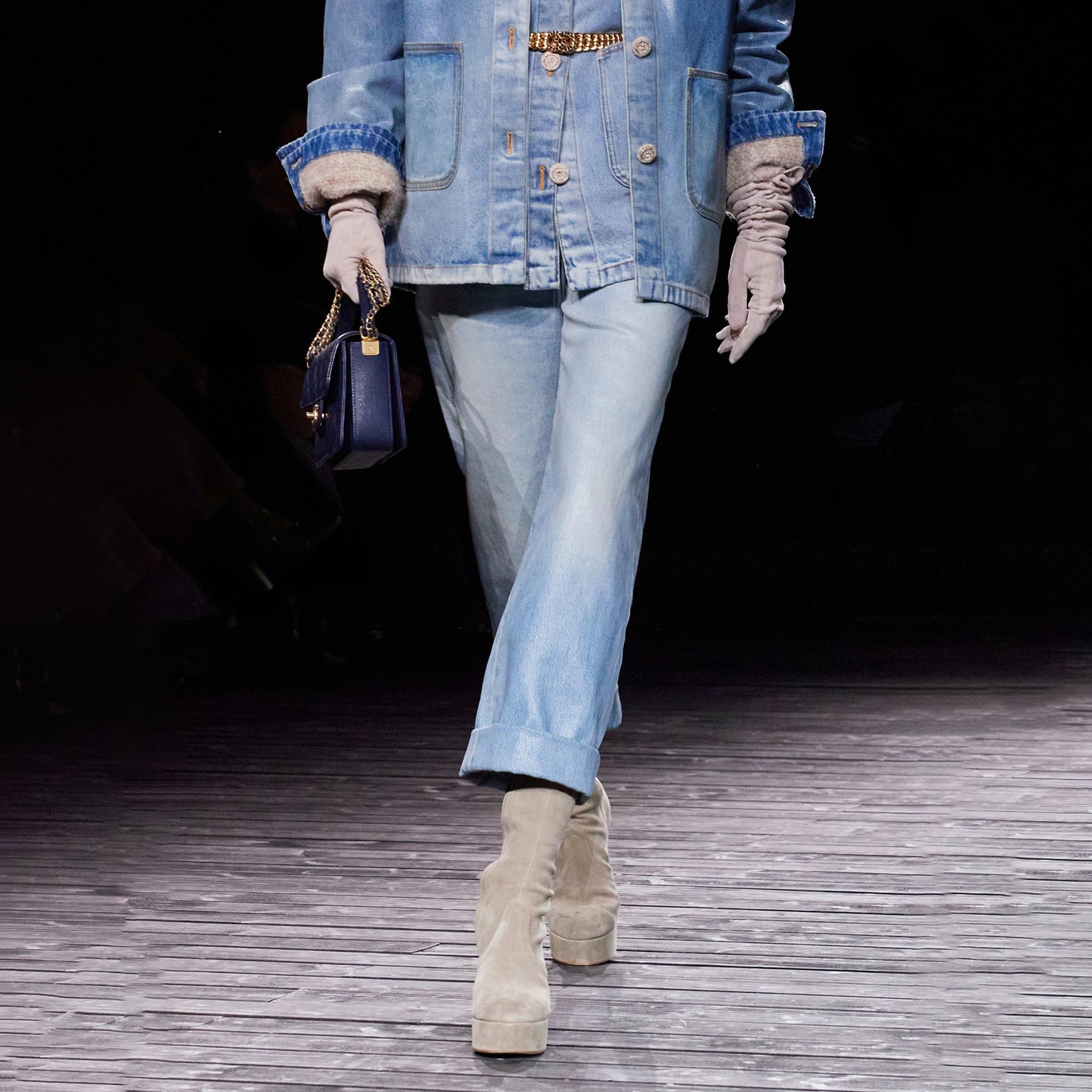 NIGO Chanel Women's Spring and Autumn Solid Color Zipper Closure Waterproof Coated Jeans Pants #nigo74368