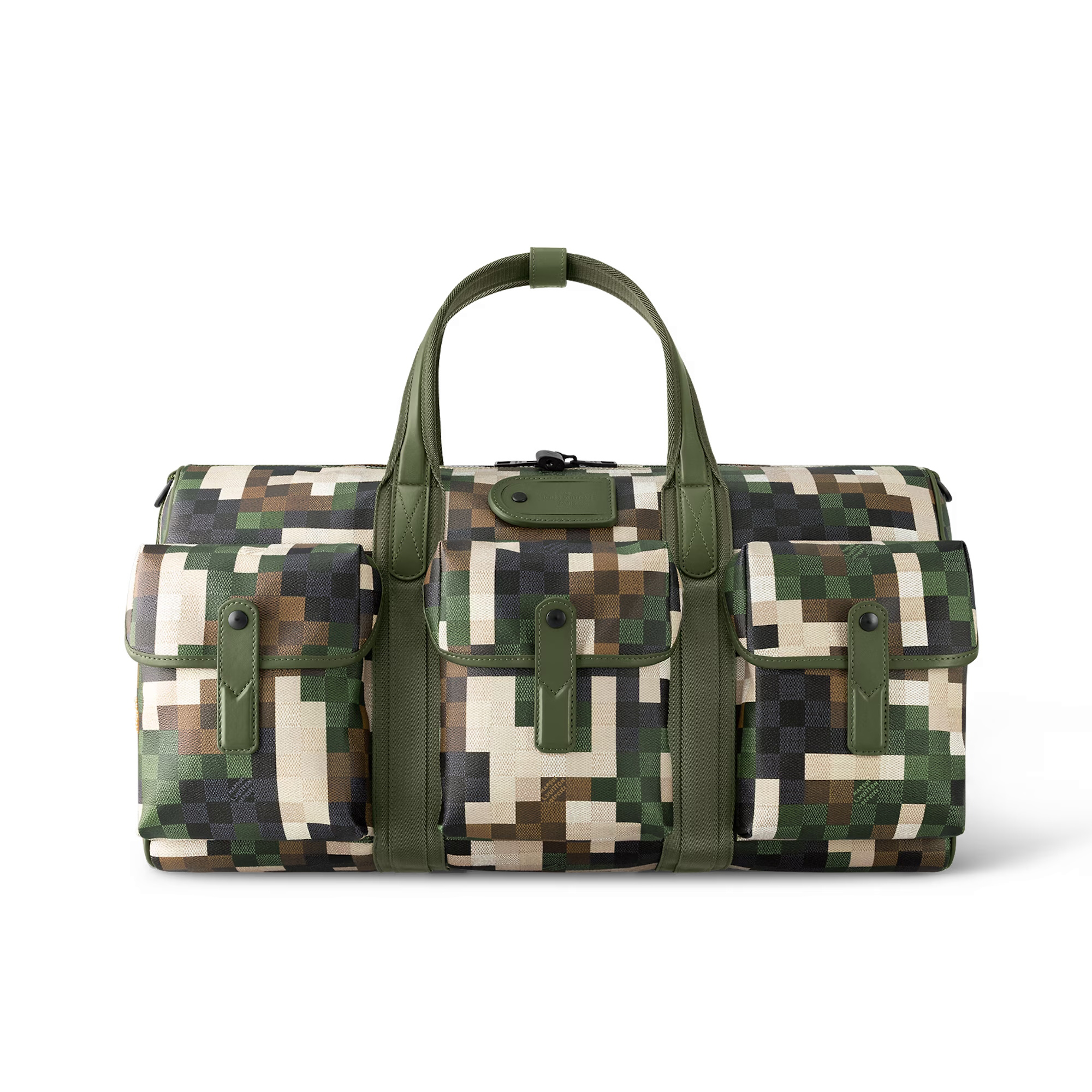 NIGO Louis Vuitton LV Trail Keepall 55 Men's Camouflage Removable Adjustable Shoulder Strap Zipper Closure Canvas Shoulder Crossbody Handbag Bag Bags #nigo74387