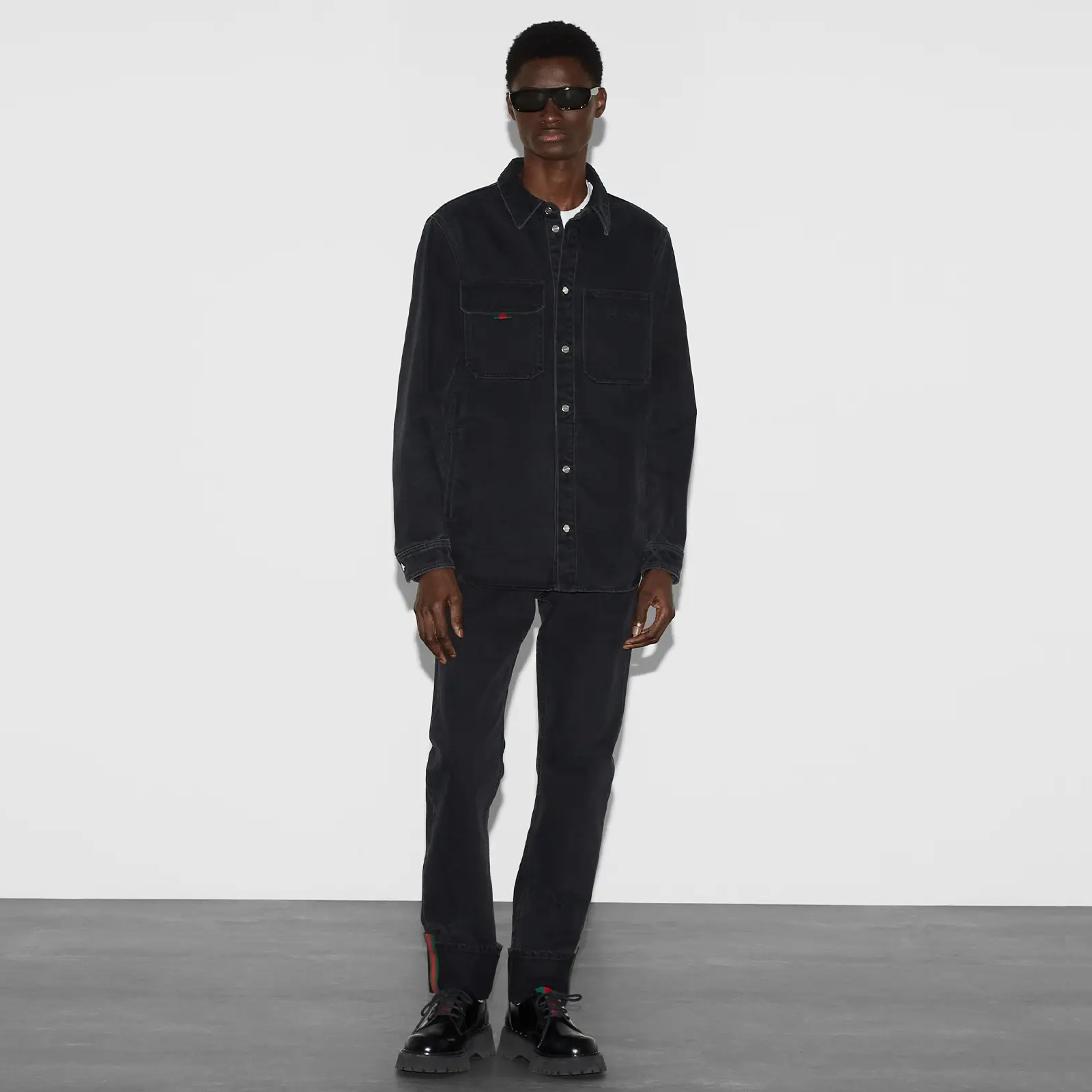 NIGO Gucci Men's Spring And Fall Solid Color Letters Logo Embroidery Single Breasted Long Sleeved Denim Jacket Zipper Pockets Casual Jeans Pants Suit Set #nigo74414