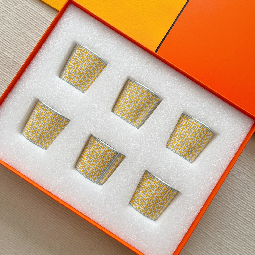 NIGO Hermes Classic Fashion 24 Gold Mosaic Series Light Luxury Style Bone China Coffee Cup Accessories #nigo74397