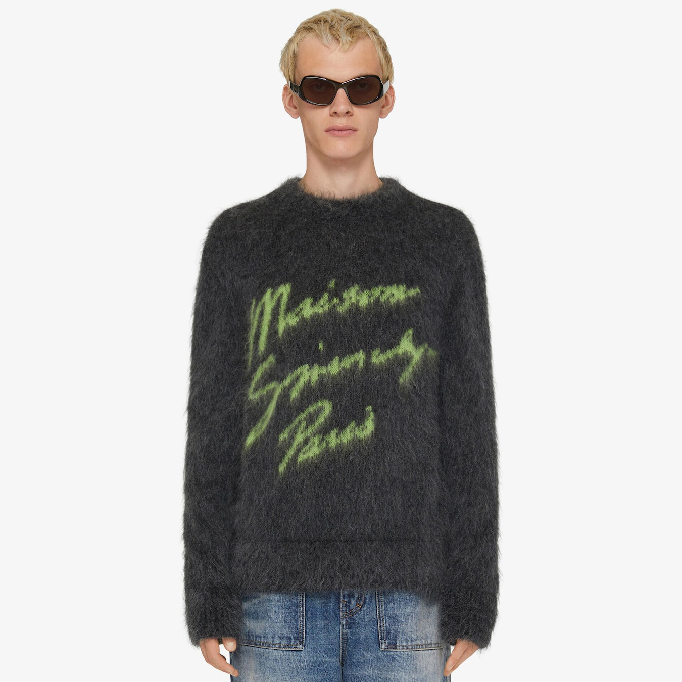 NIGO Givenchy Men's Autumn and Winter Solid Color Letter Printed Brushed Mohair Jacquard Round Neck Long Sleeve Sweater #nigo74416