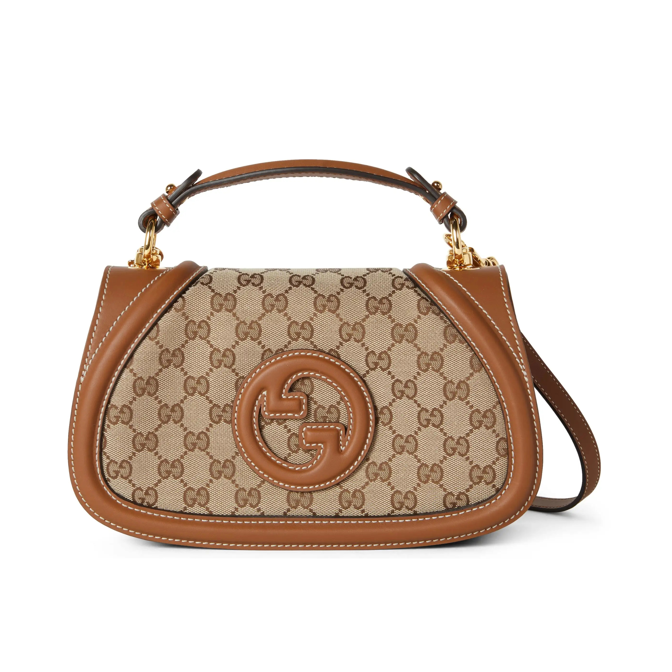 NIGO Gucci Blondie Women Solid Color Adjustable Removable Shoulder Strap Magnetic Buckle Closure Canvas Leather Single Shoulder Crossbody Handbag Bag Bags #nigo74383