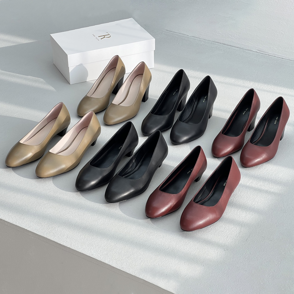 NIGO THE ROW Women's Spring and Summer Solid Color Pointed Toe Leather High Heels Shoes #nigo74443