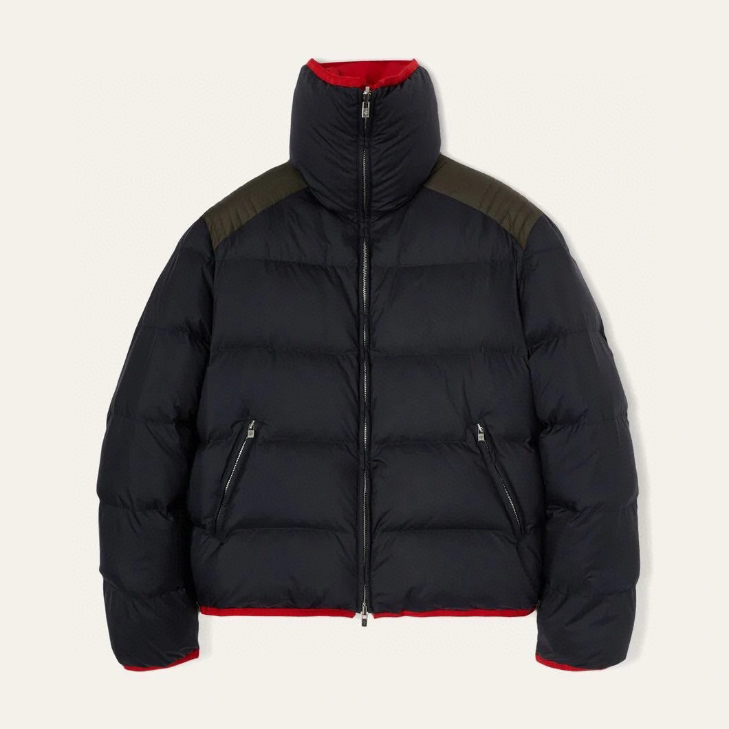 NIGO Loro Piana Men's Fall and Winter Colorblocking Lapel Reversible Zipper Long Sleeve Puffer Down Jacket #nigo74426