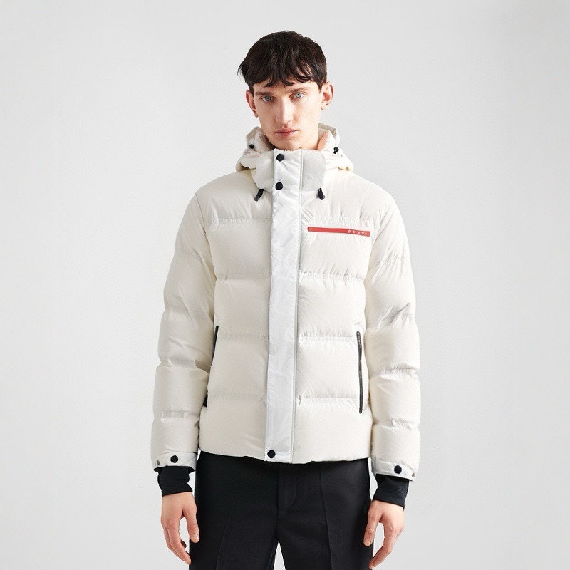 NIGO Prada Men's Autumn and Winter Solid Color Nylon Surface Waterproof Hooded Ski Zipper Long Sleeve Puffer Down Jacket #nigo74441