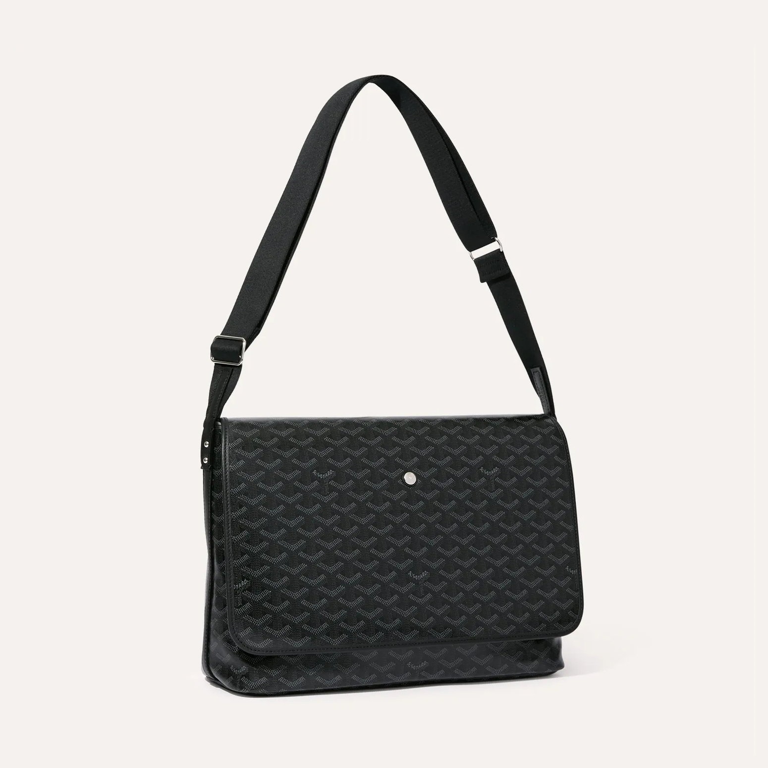 NIGO GOYARD Jet Black Capetien Men's Y Old Flower Full Print Flap Closure Canvas Spell Leather Shoulder Crossbody Messenger Bag Bags #nigo74437