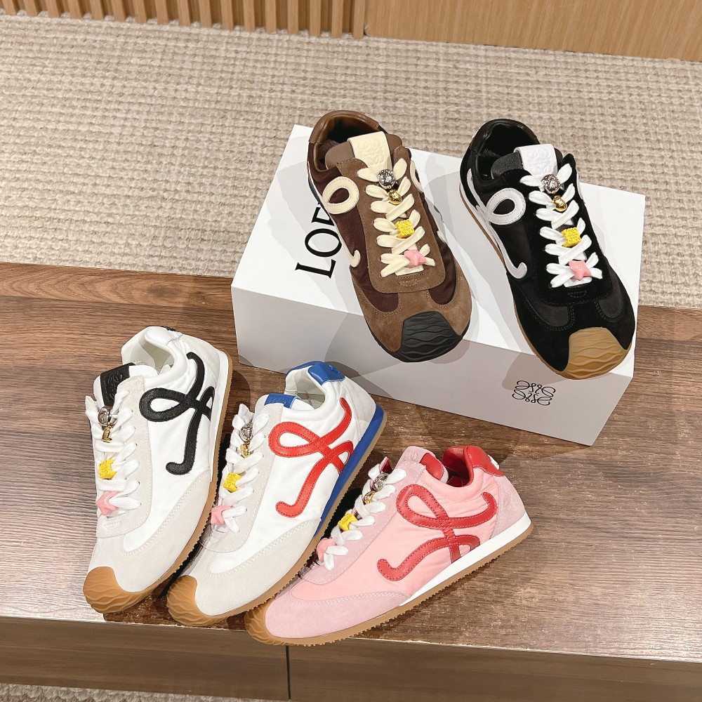 NIGO Loewe Ballet Runner 2.0 Men's and Women's All Season Solid Color Nylon And Suede Smooth Sneakers Casual Low Top Shoes #nigo74429