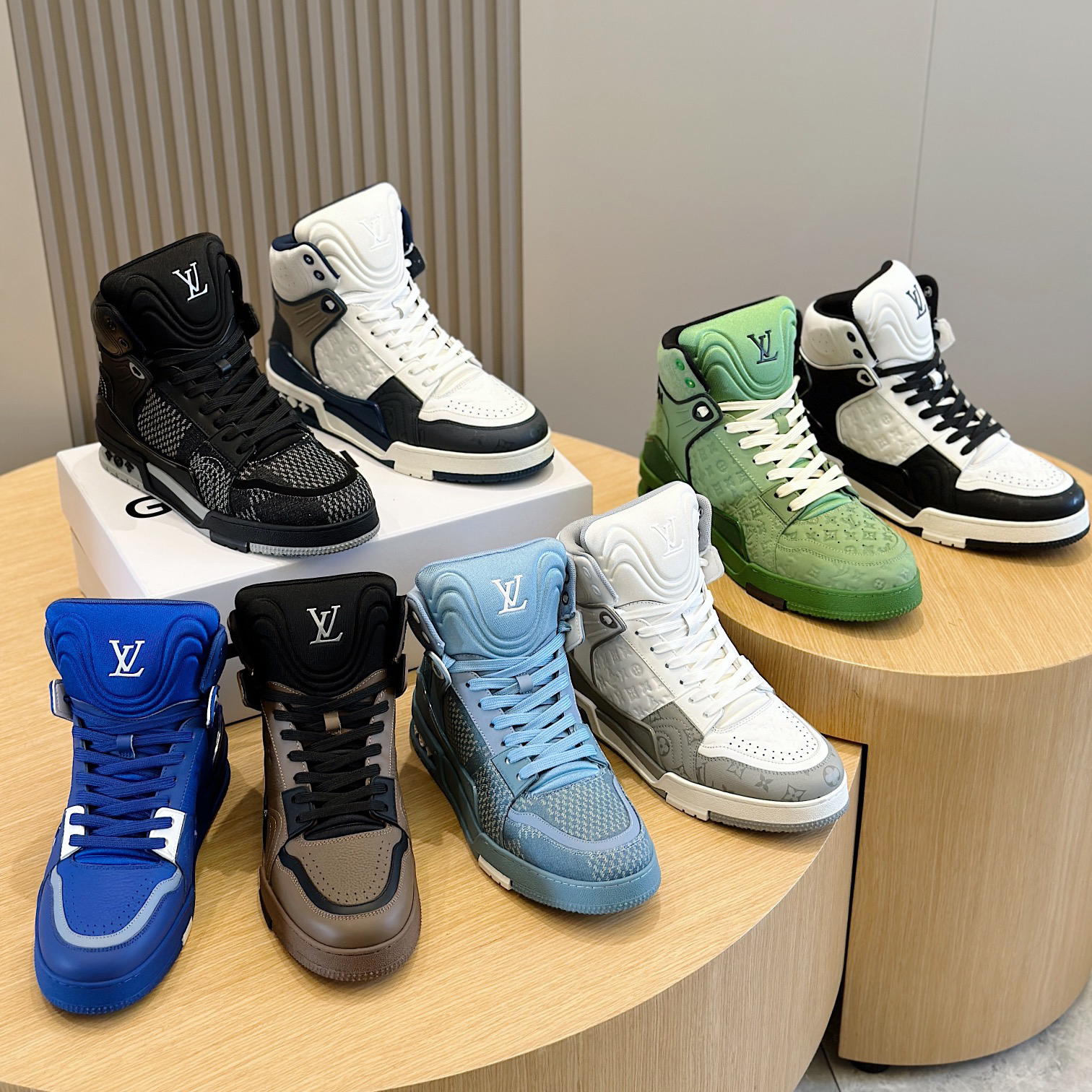 NIGO Louis Vuitton Trainer Men's Four Seasons Classic Fashion Logo Print High Top Sneakers Trainer Casual Shoes #nigo74458