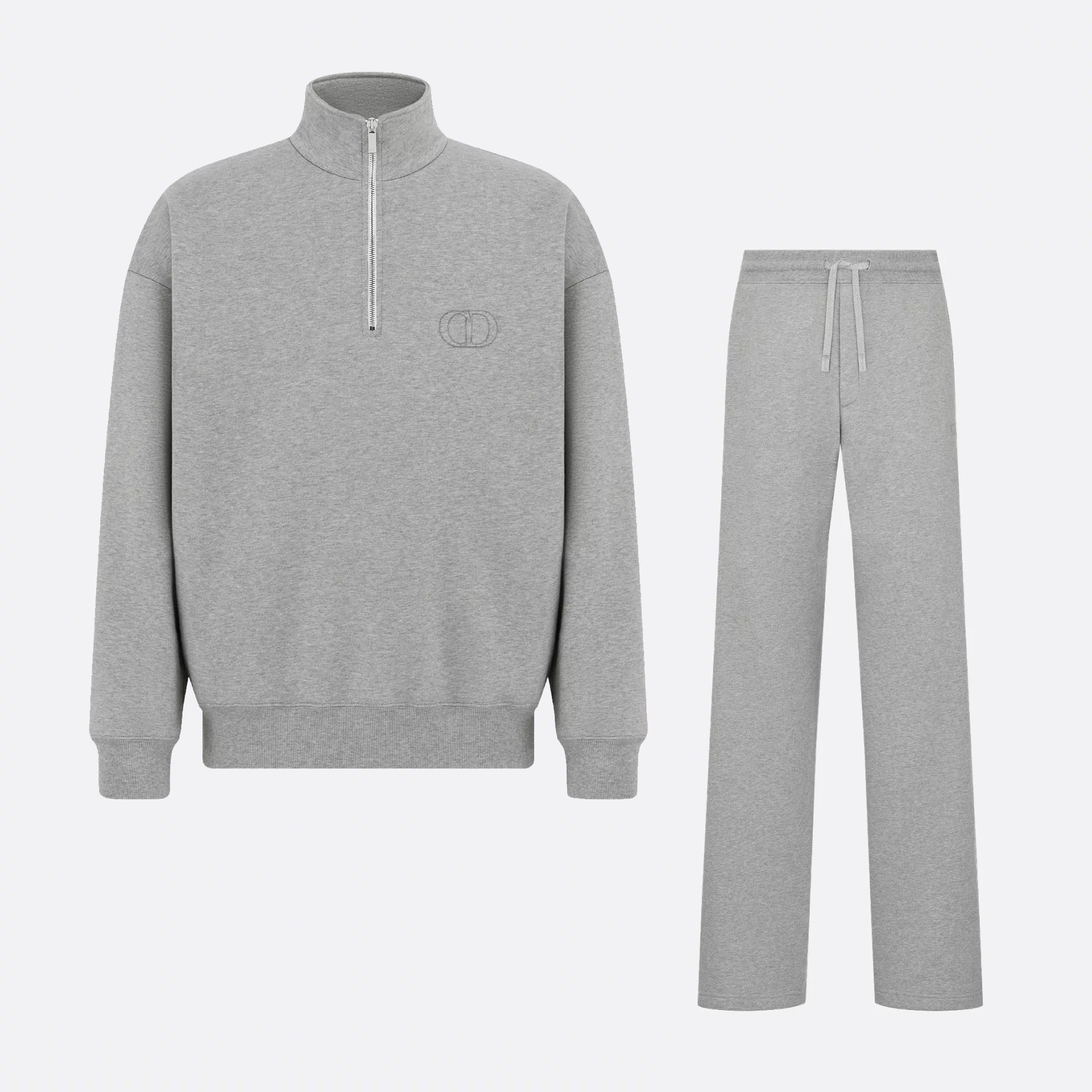 NIGO Dior Men's Spring and Autumn Solid Color Logo Embroidery Half Zipper Long Sleeve Sweatshirt Cotton Knit Sweatpants Pants Set Suit #nigo74451