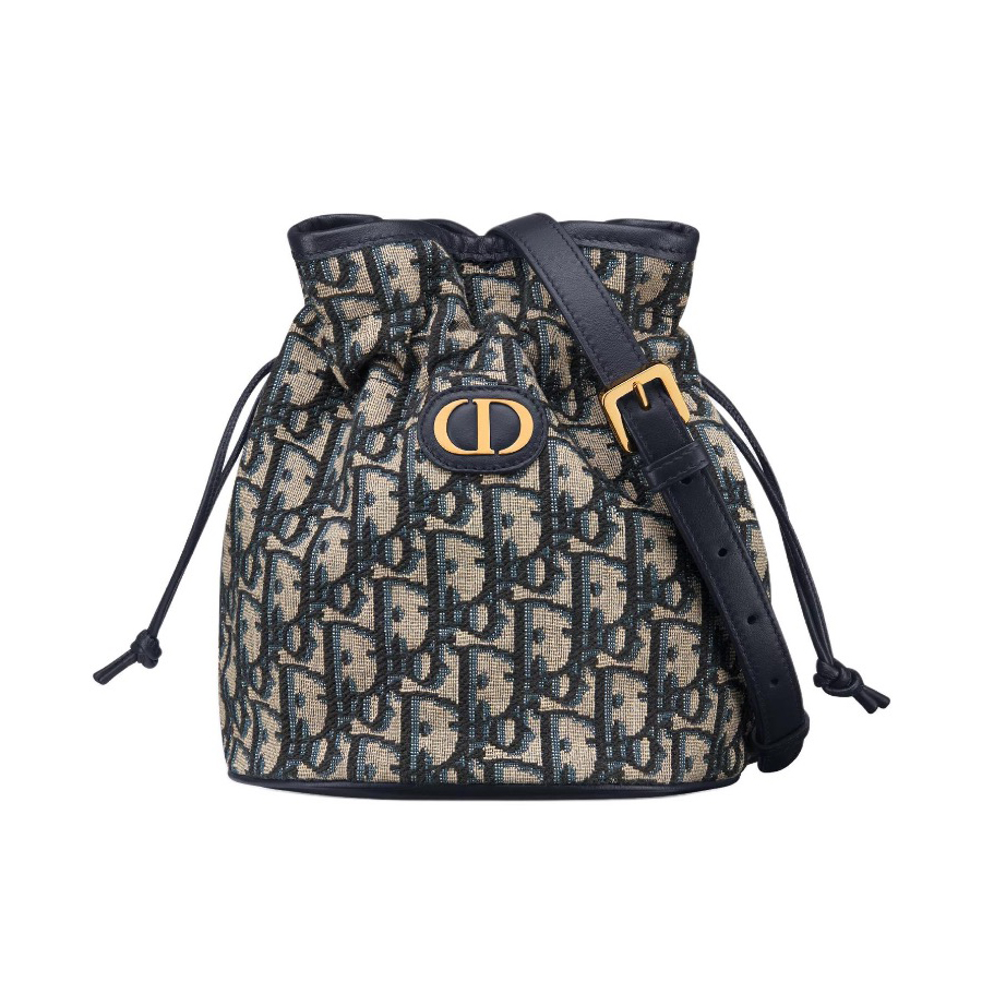 NIGO Dior Miss Caro Women Vintage Gold Finish Gold Chain Logo Drawstring Closure Lambskin Bucket Bag Shoulder Crossbody Bags #nigo74468