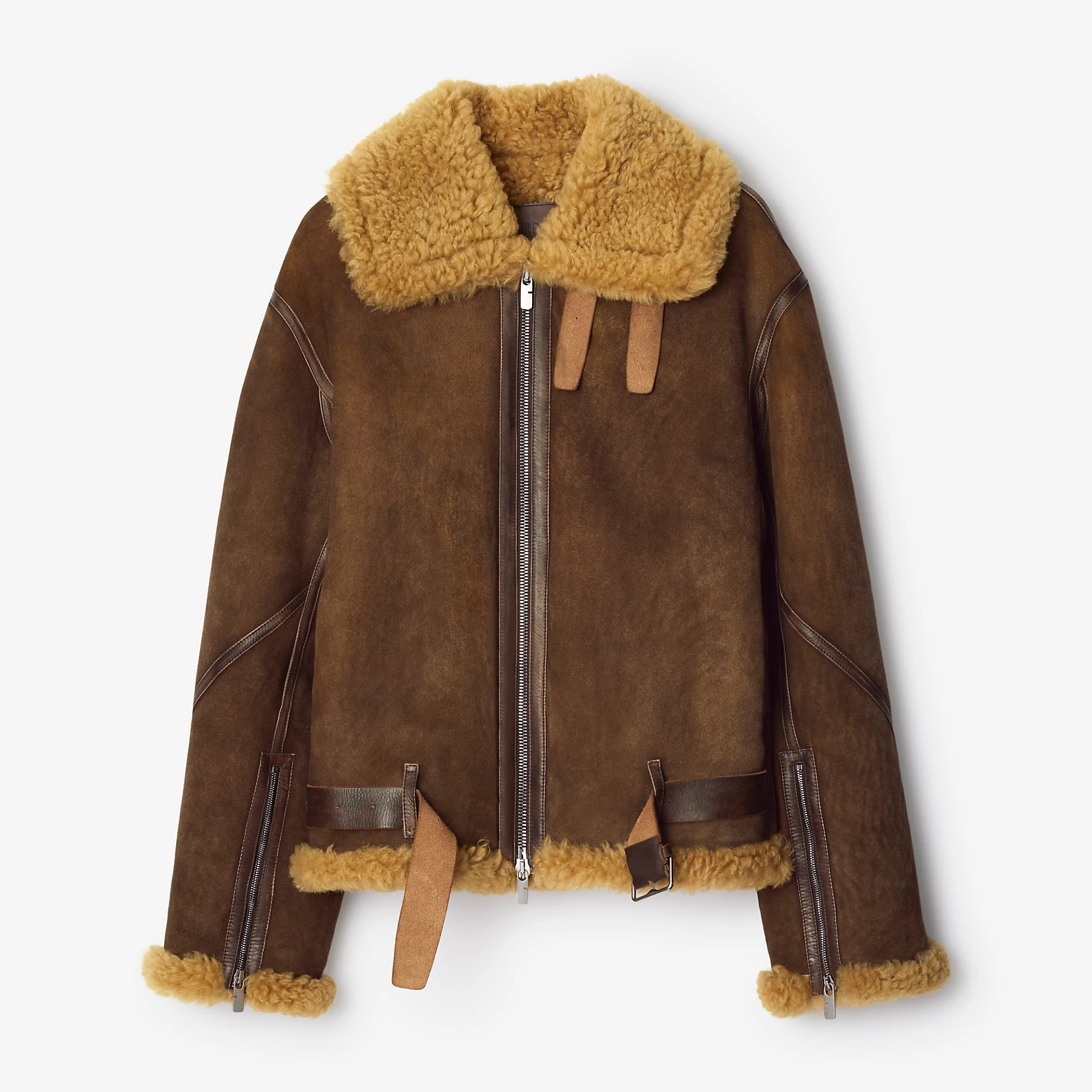 NIGO Burberry Men's Autumn And Winter Solid Color Suede Casual Lapel Wool Lining Long Sleeve Zipper Jacket #nigo74483