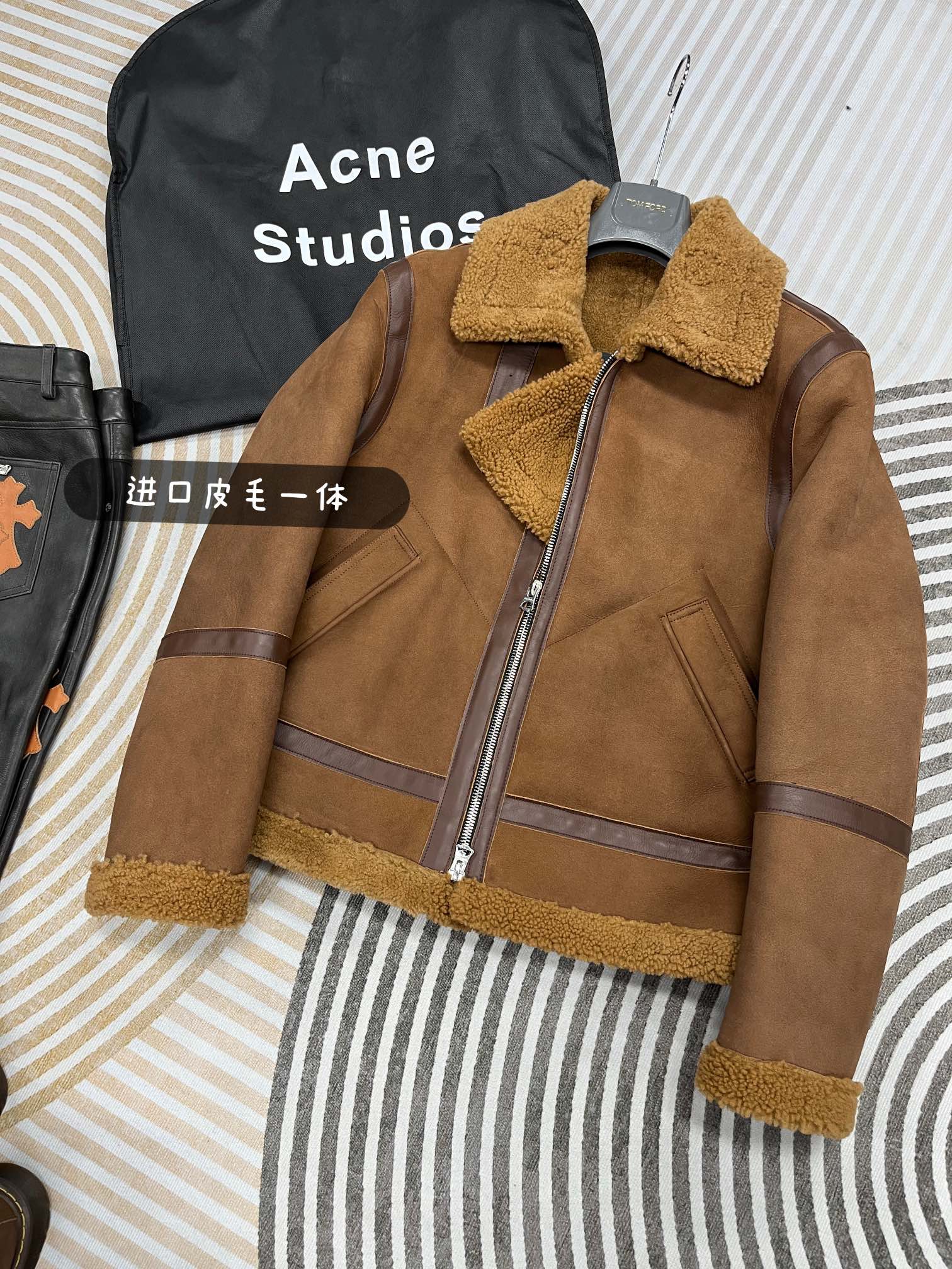 NIGO Acne Studios Men's And Women's Autumn And Winter Solid Color Suede Casual Lapel Wool Lining Long Sleeve Zipper Jacket #nigo74482