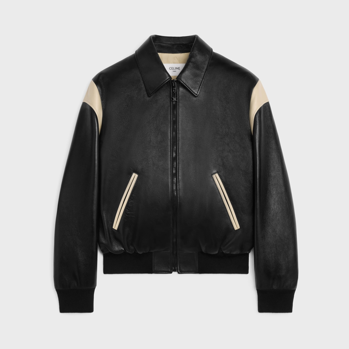 NIGO Celine Men's Fall And Winter Patchwork Long Sleeve Lapel Zipper Black Loose Lambskin Teddy Jacket Ngvp #nigo9711