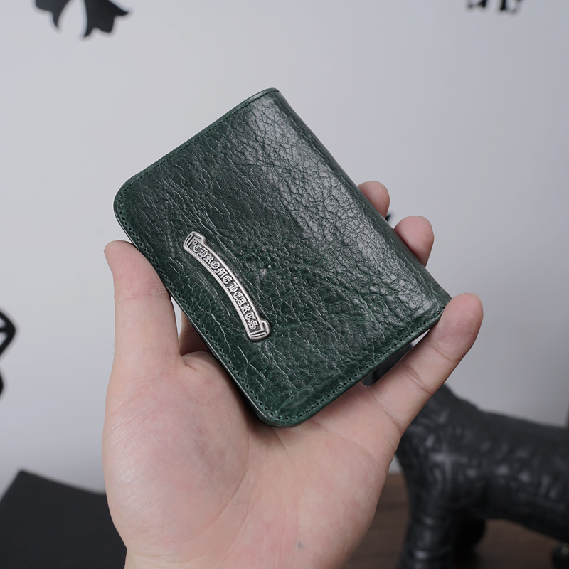 NIGO Chrome Hearts Luxury Fashion Trend Italian Cowhide 925 Sterling Silver Accessories Couple Men's And Women's Models Folding Card Case Card Holder Bags Bag #nigo71786