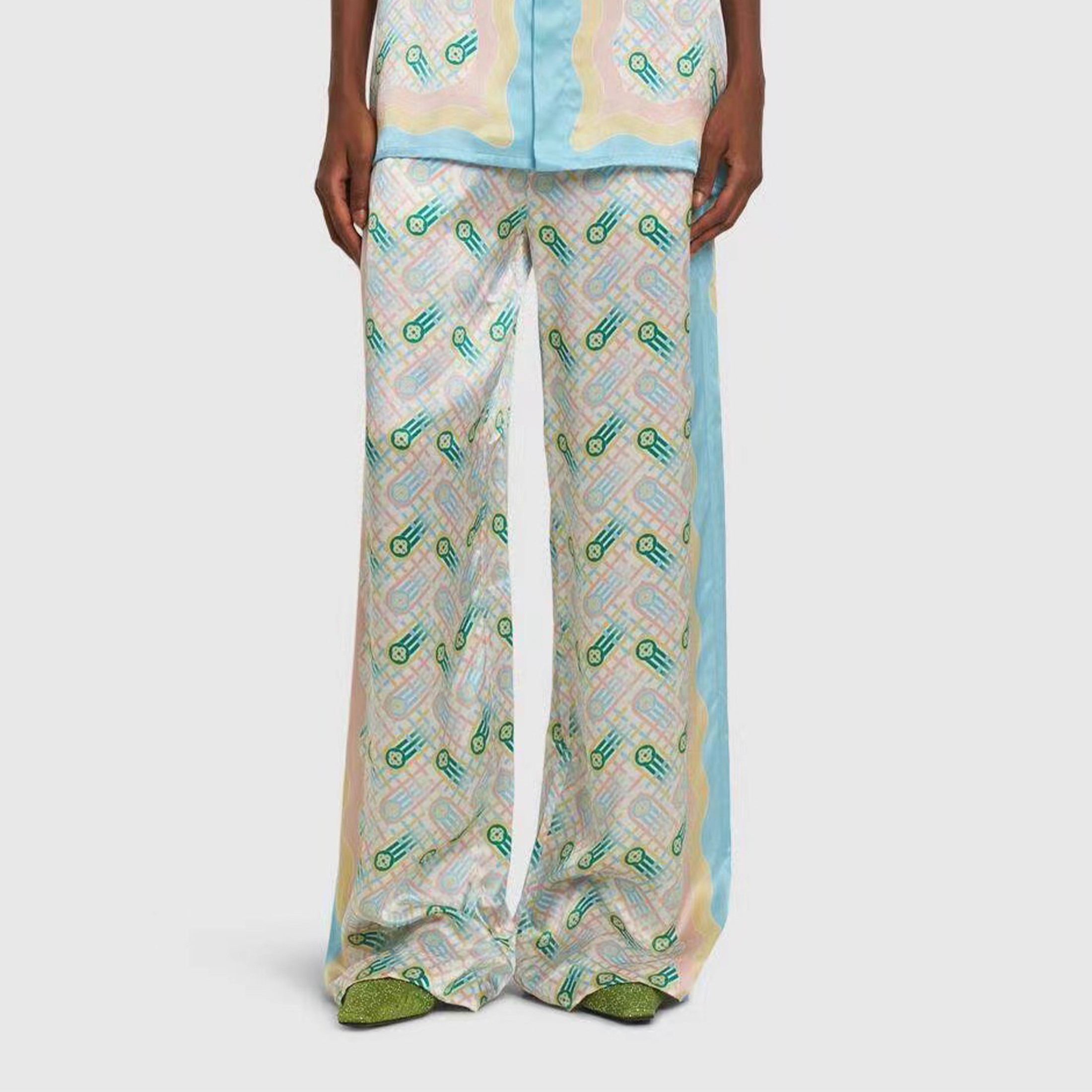 NIGO Casablanca Men's Summer Thin Versatile Printed Pants American High Street Loose Straight Casual Wide Leg Trousers #nigo71785