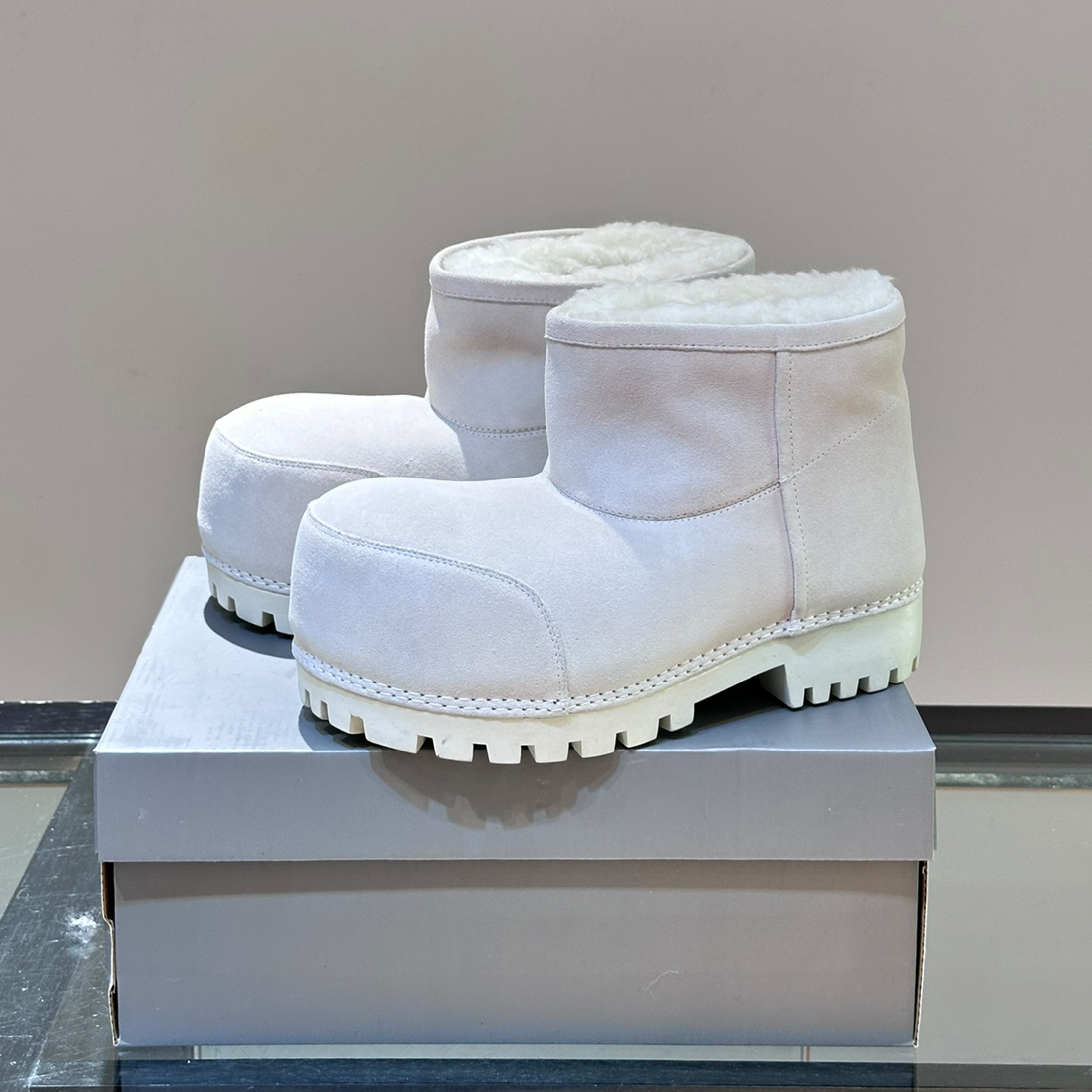NIGO Balenciaga Men's Women's Walking Models Solid Colour Autumn And Winter Alaska Fur Round Head Short Snow Boots Casual Shoes Ngvp #nigo9713