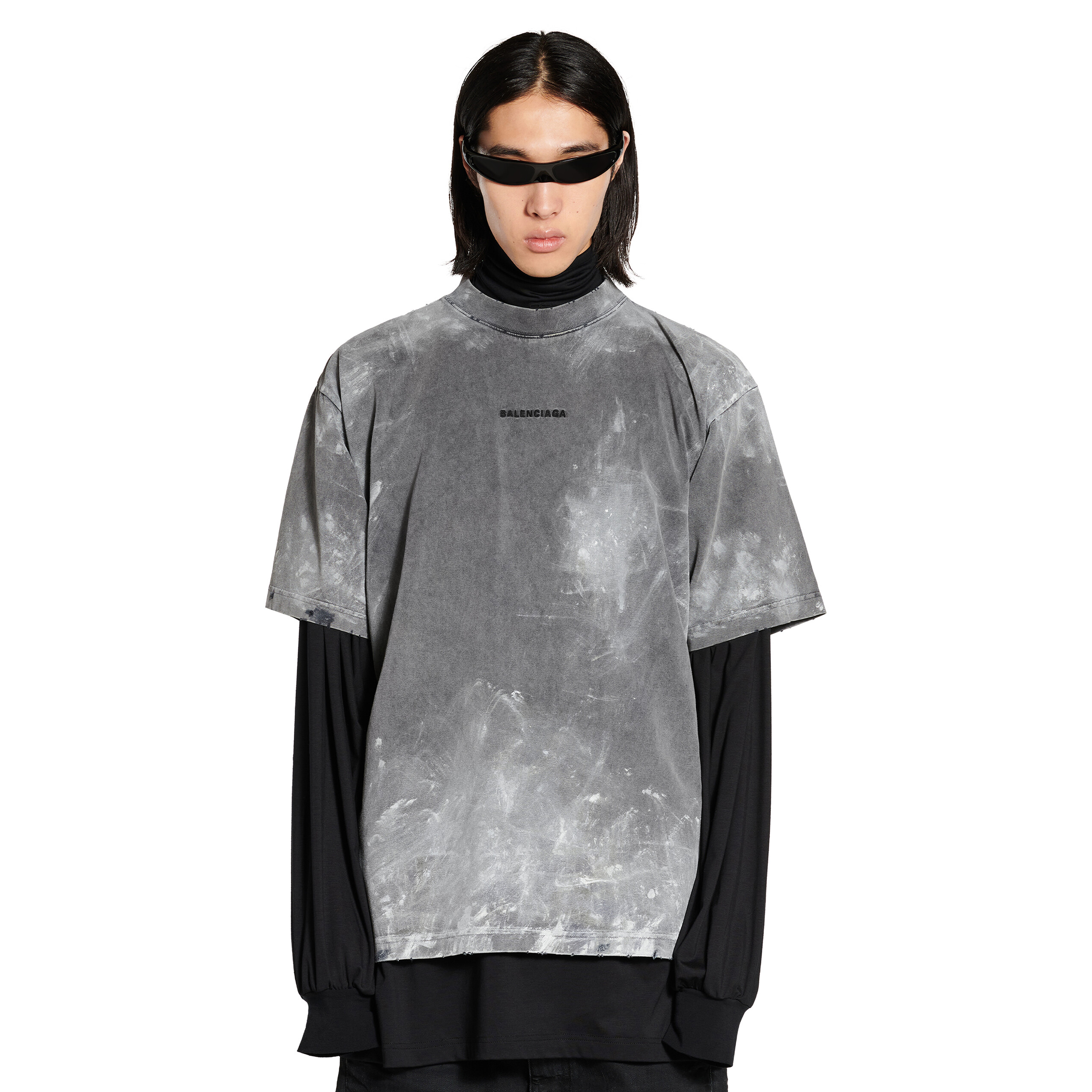 NIGO Balenciaga Men's Summer Gray Embroidered Letter Print Round Neck Short Sleeve T-Shirt #nigo74486