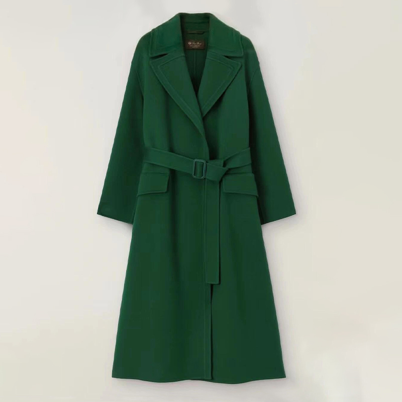 NIGO Loro Piana Women's Autumn And Winter Retro Solid Color Lapel Tie Reversible Long Sleeve Cashmere Coat Ngvp #nigo9724