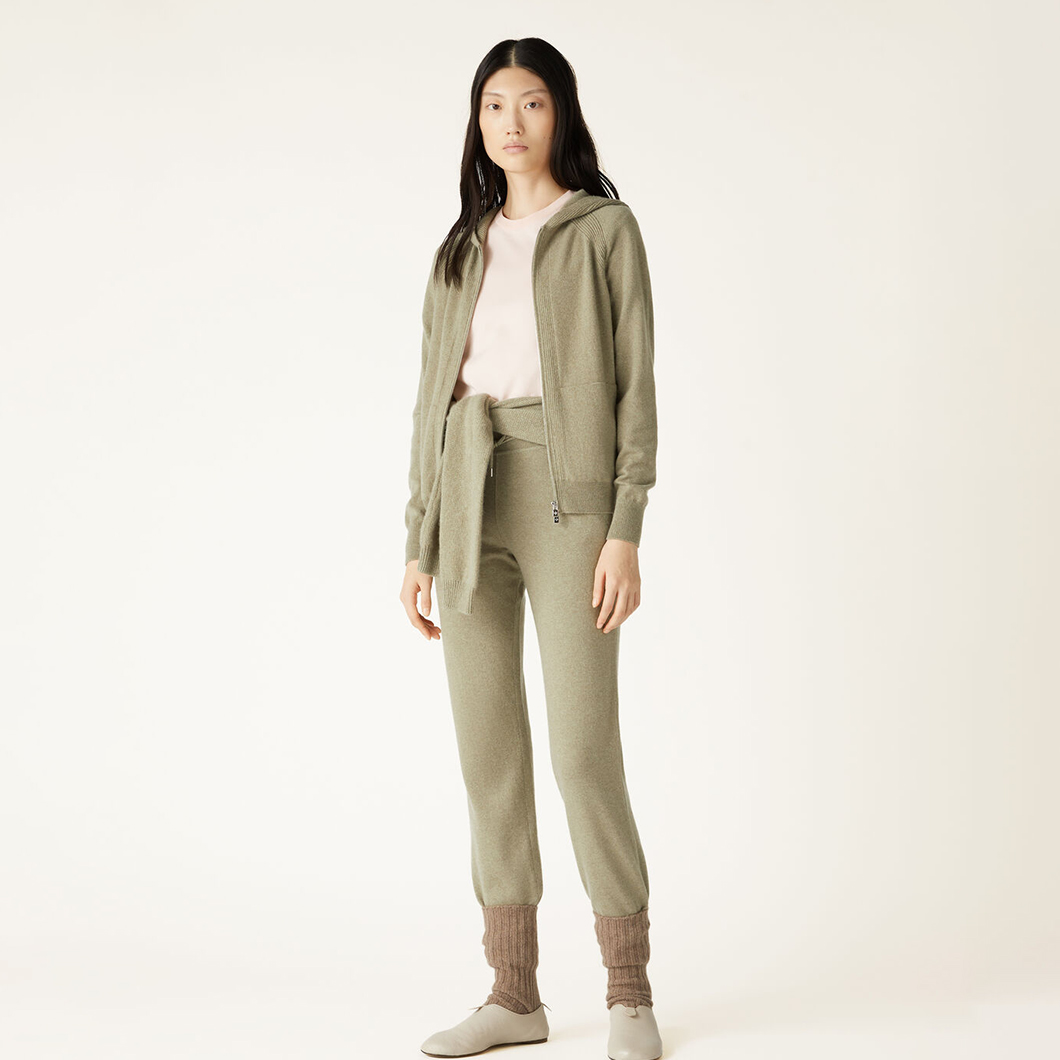 NIGO Loro Piana Women's Spring Autumn Winter Bomber Merano Jacket Cashmere Solid Color Zipper Long Sleeve Hooded Coat Casual Drawstring Merano Pants Ngvp #nigo9722