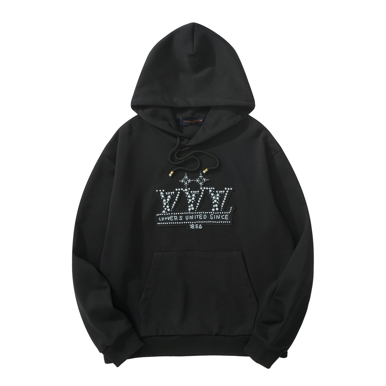 NIGO Louis Vuitton Men's Spring and Autumn Solid Color Beaded Logo Letter Long Sleeve Hooded Sweatshirt #nigo74489