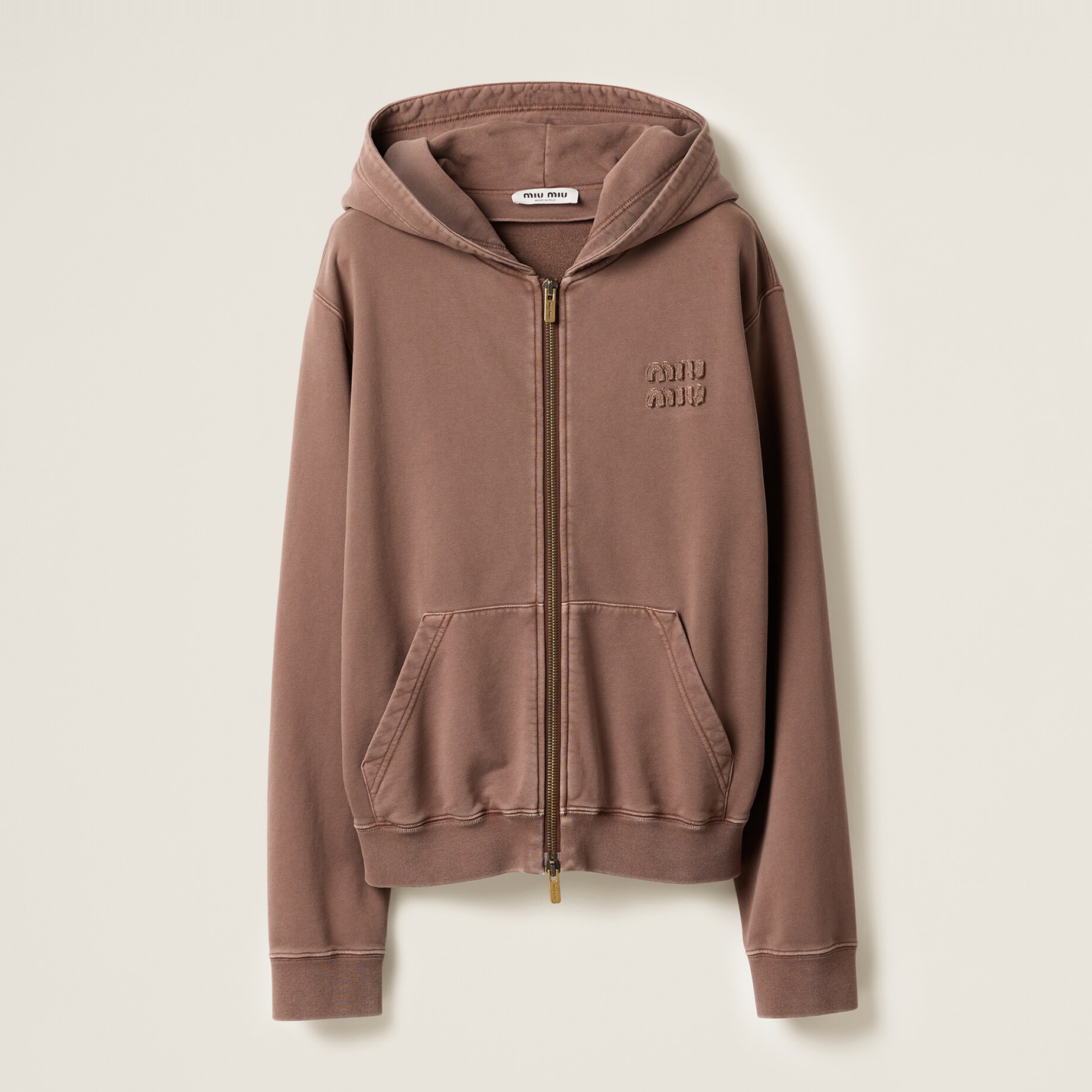 NIGO MiuMiu Women's Spring & Autumn Solid Color Cotton Double Zipper Hooded Long Sleeve Jacket #nigo74497