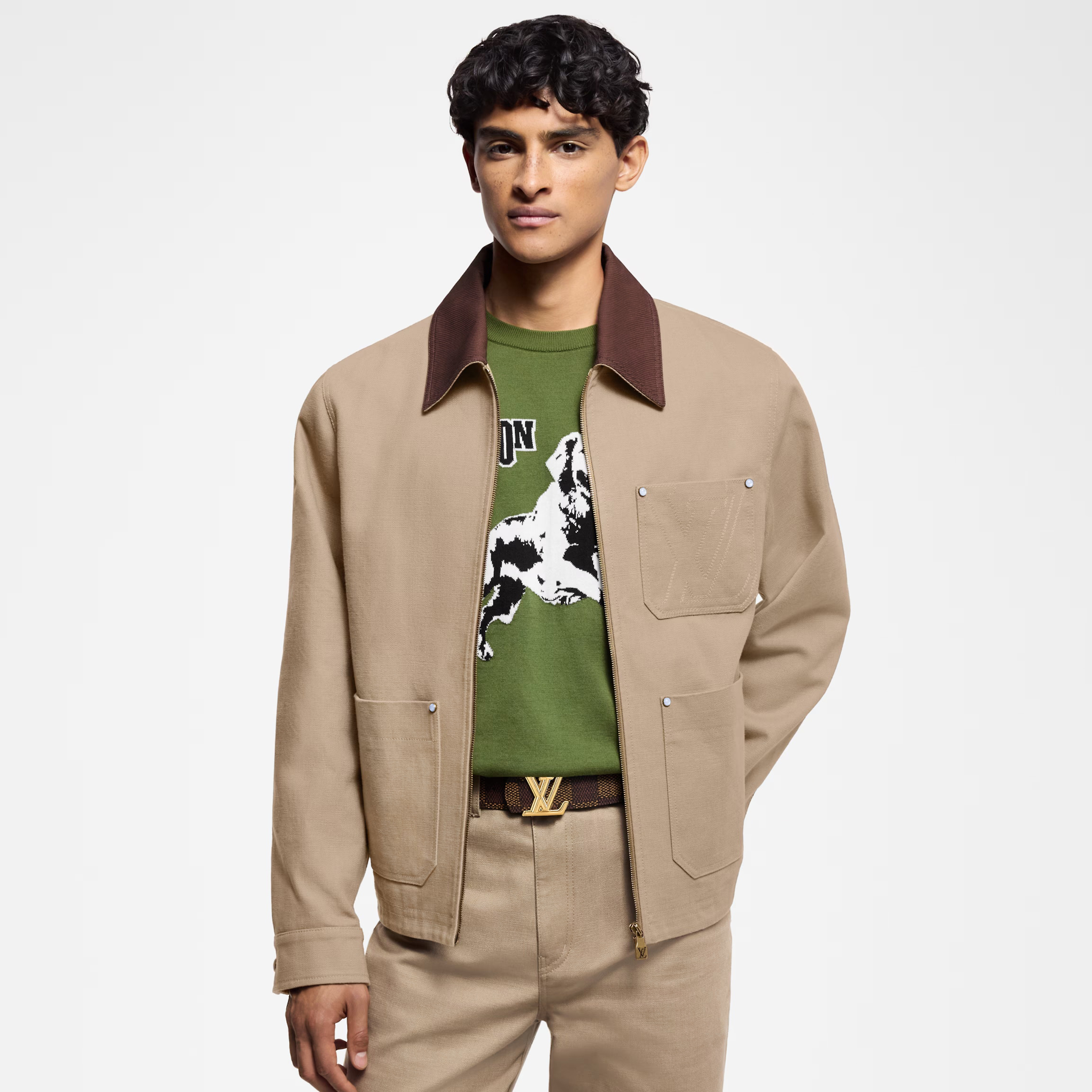 NIGO Louis Vuitton Men's Spring and Autumn Solid Color Logo Letter Pocket Zipper Long Sleeve Jacket #nigo74523