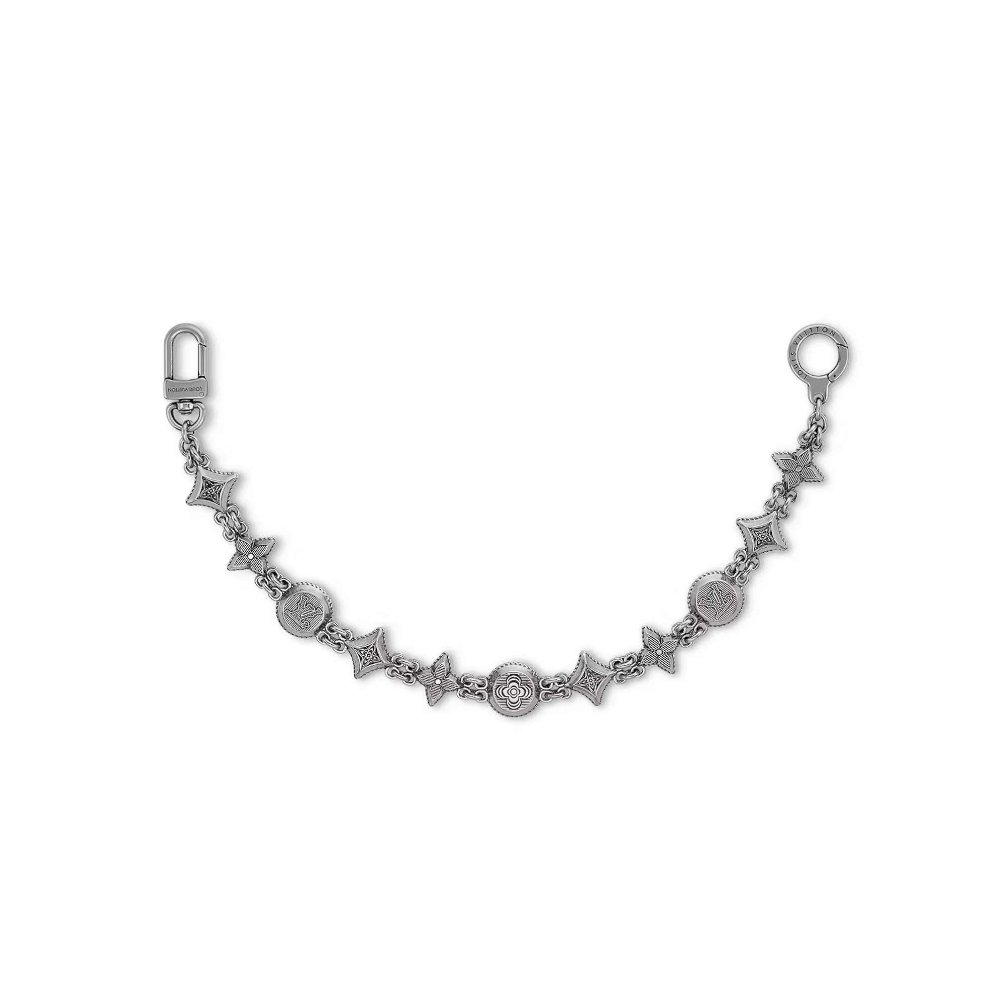 NIGO Louis Vuitton Men's Silver Monogrammed Printed Metal Chain Trouser Chain Jewelry #nigo74519